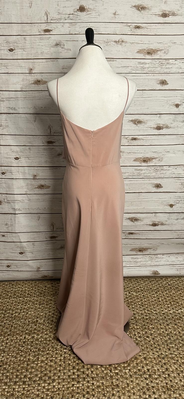 Jenny Yoo buff 'Blake' spaghetti strap flutter top formal evening dress Size 4