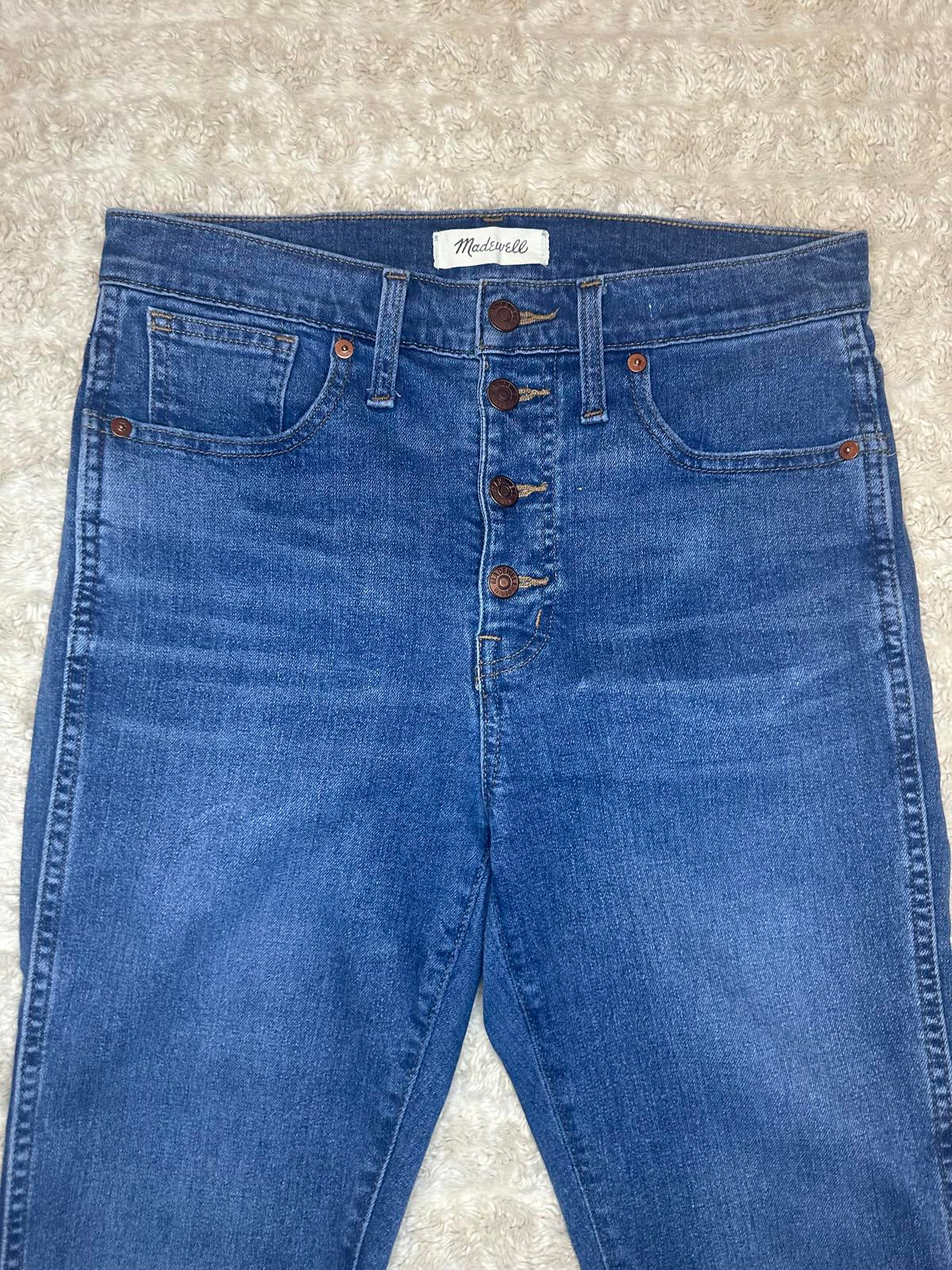 Madewell TENCEL medium wash 10" High-Rise button-front skinny jeans Size 28