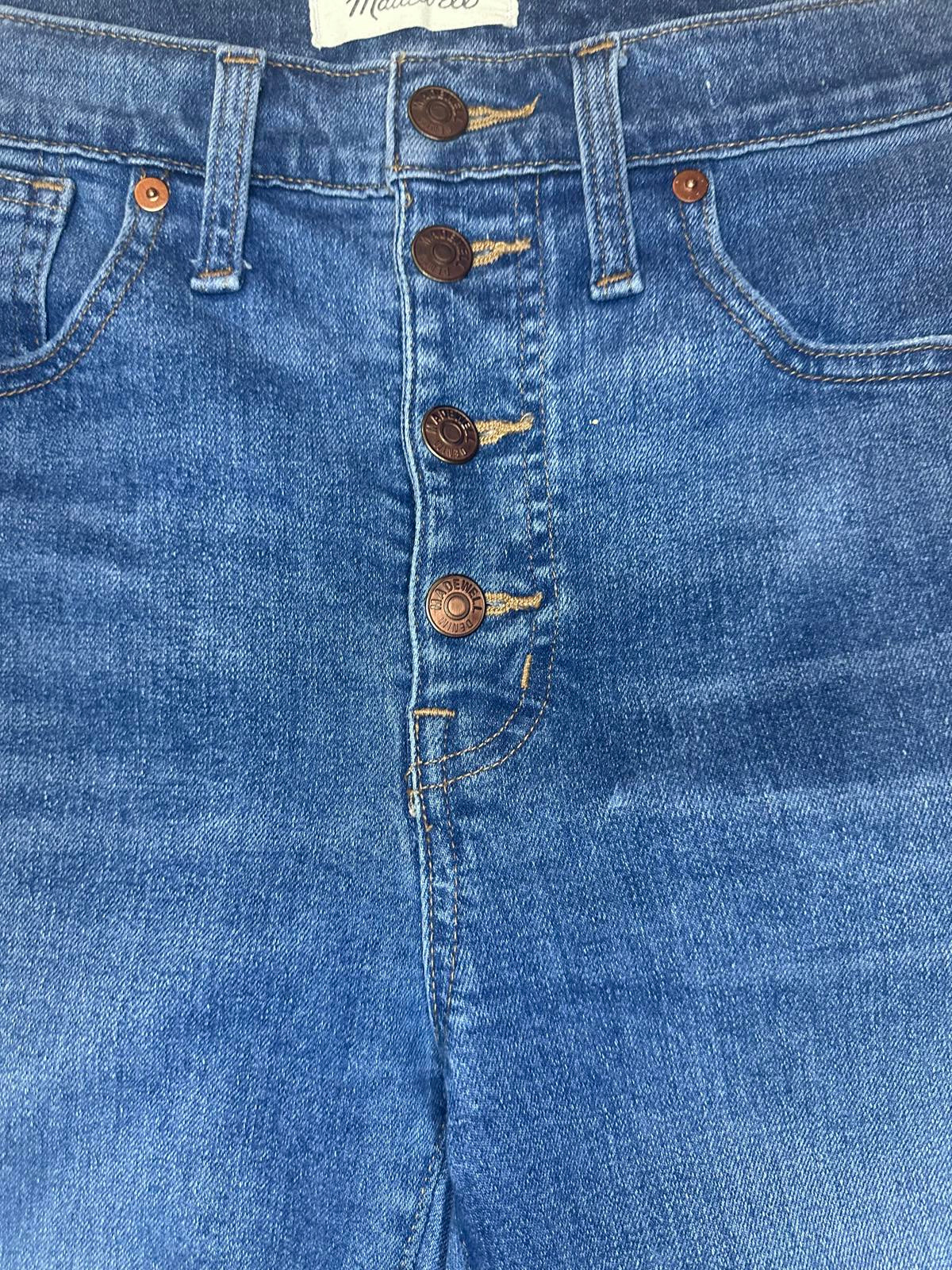 Madewell TENCEL medium wash 10" High-Rise button-front skinny jeans Size 28