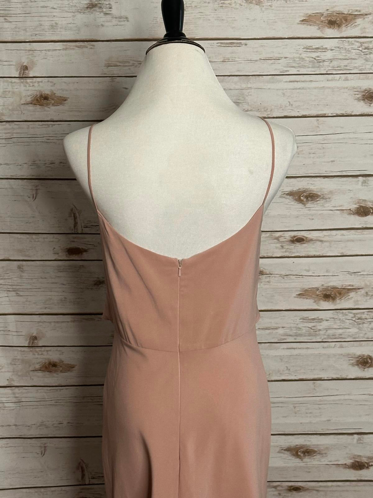 Jenny Yoo buff 'Blake' spaghetti strap flutter top formal evening dress Size 4