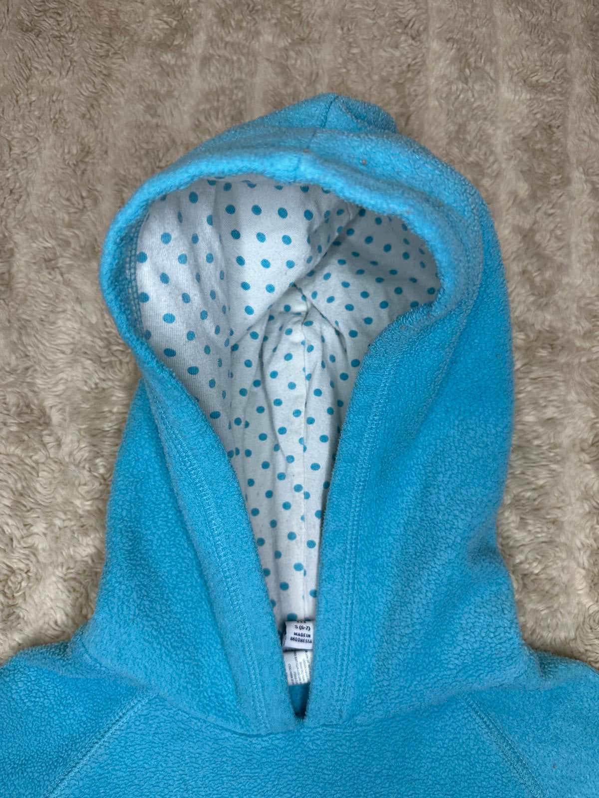 GAP classic turquoise puffed logo fleece pullover hoodie Size Small (6-7)