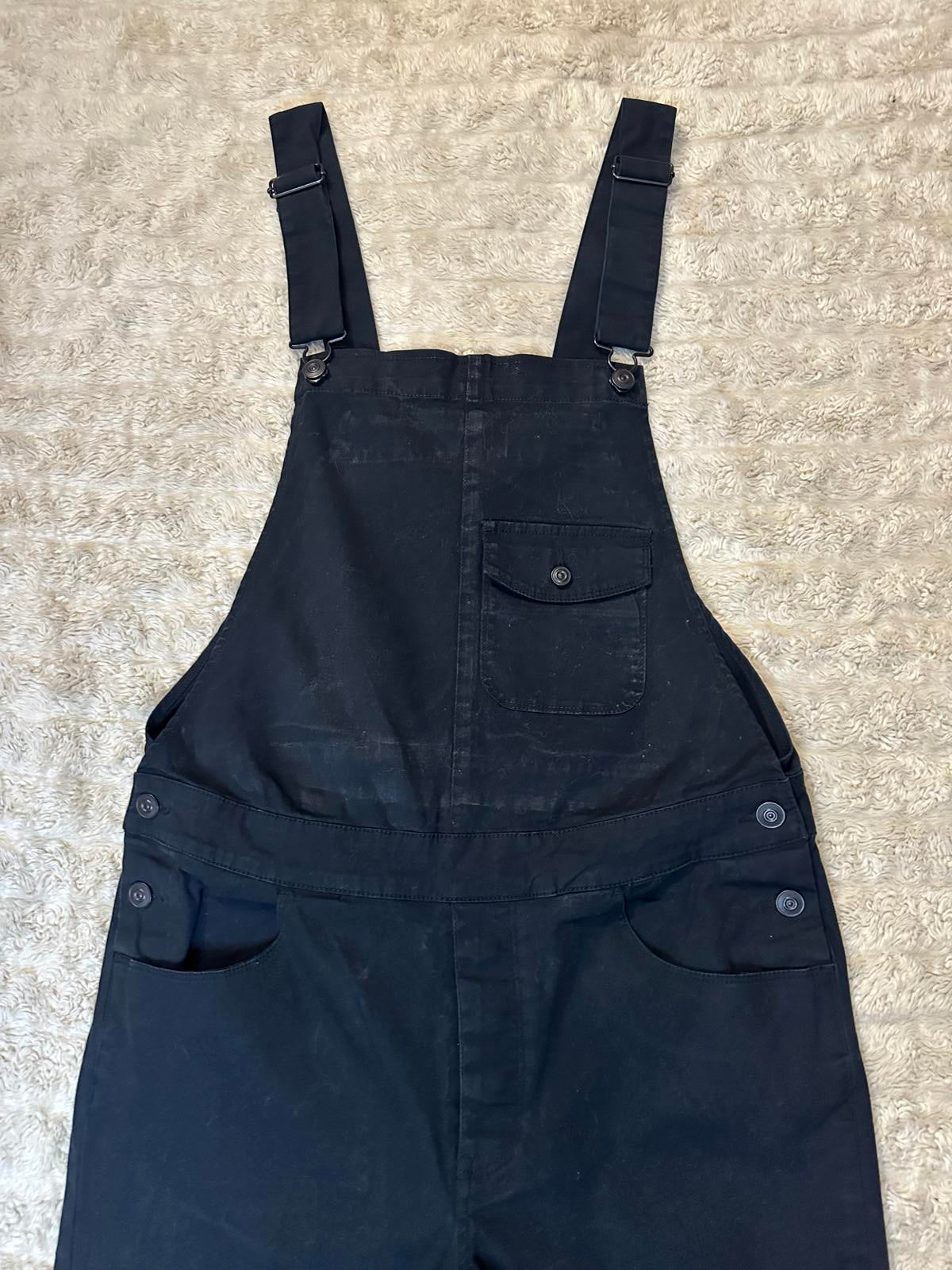 ASOS Design classic gothic countrycore black cotton overalls Size 32/Large