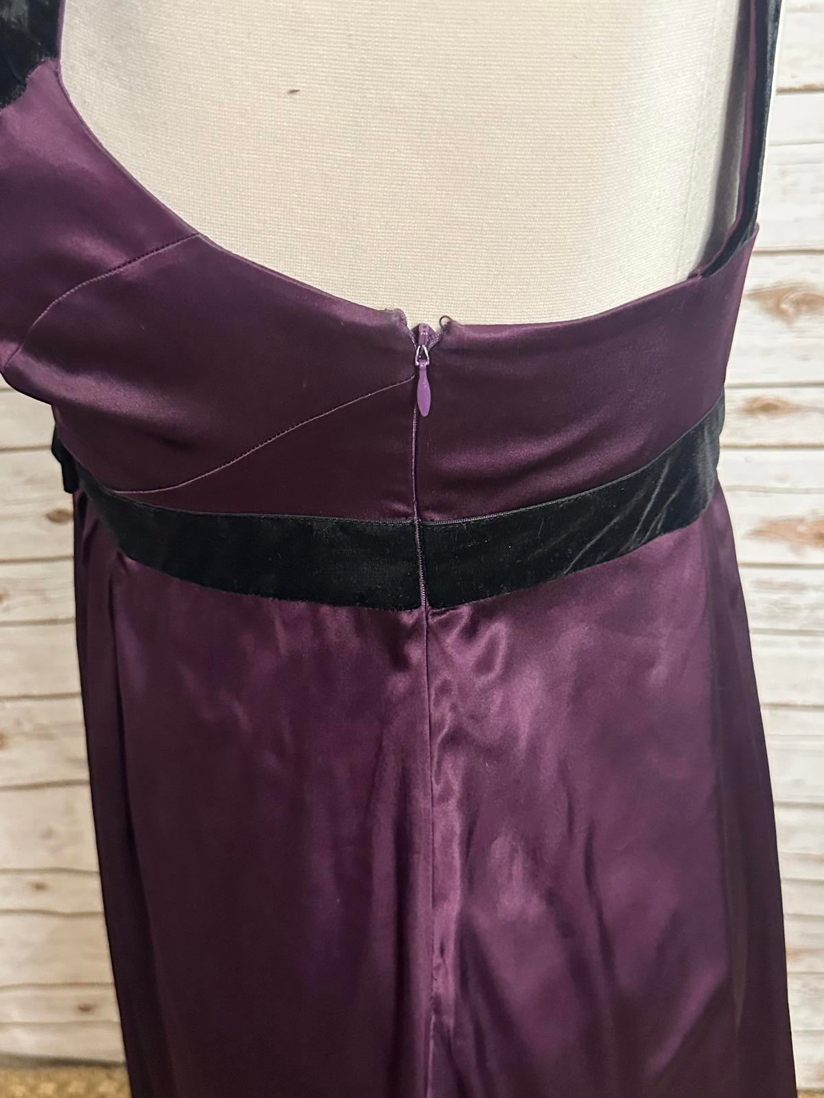 Banana Republic whimsigoth purple/black silk and velvet babydoll dress Size 14