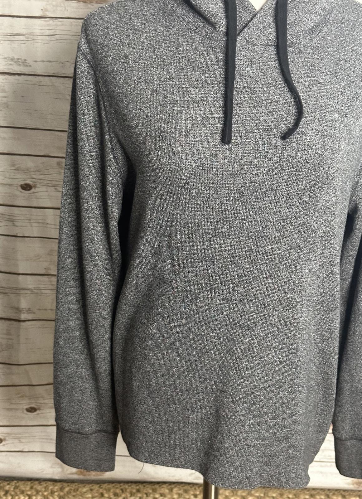 Banana Republic grey hooded Pima cotton knit sweatshirt Size Medium