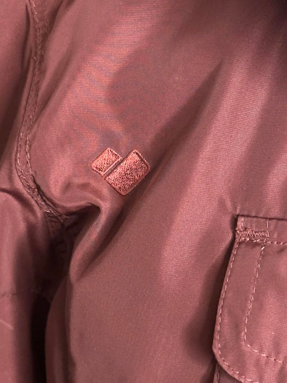 Obermeyer Leighton burgundy hooded insulated full zip ski jacket Size 10