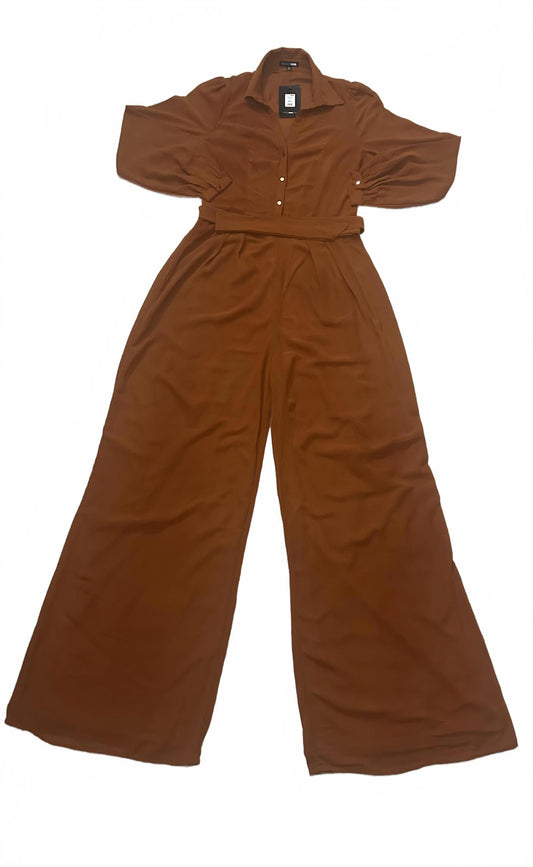 Fashion Nova lightweight cognac brown 'Like Me Better' jumpsuit Size Medium
