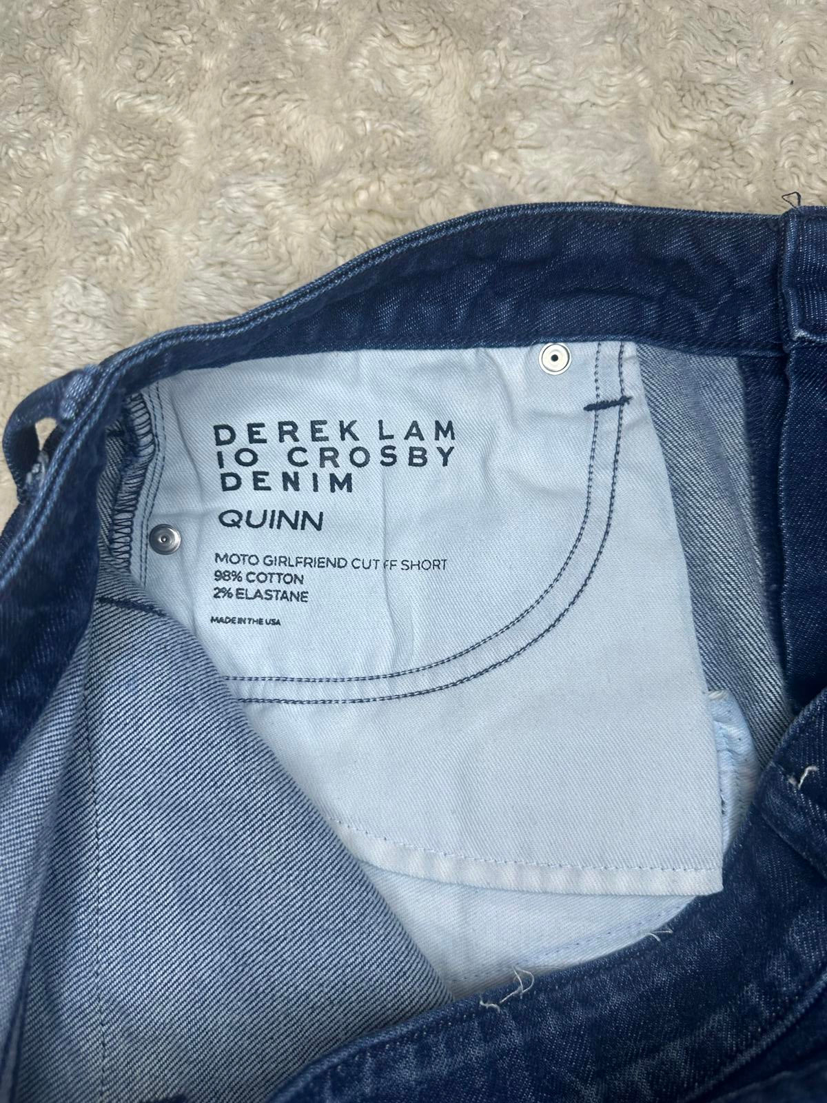 Derek Lam 10 Crosby Quinn moto girlfriend cut-off jean shorts Size 32