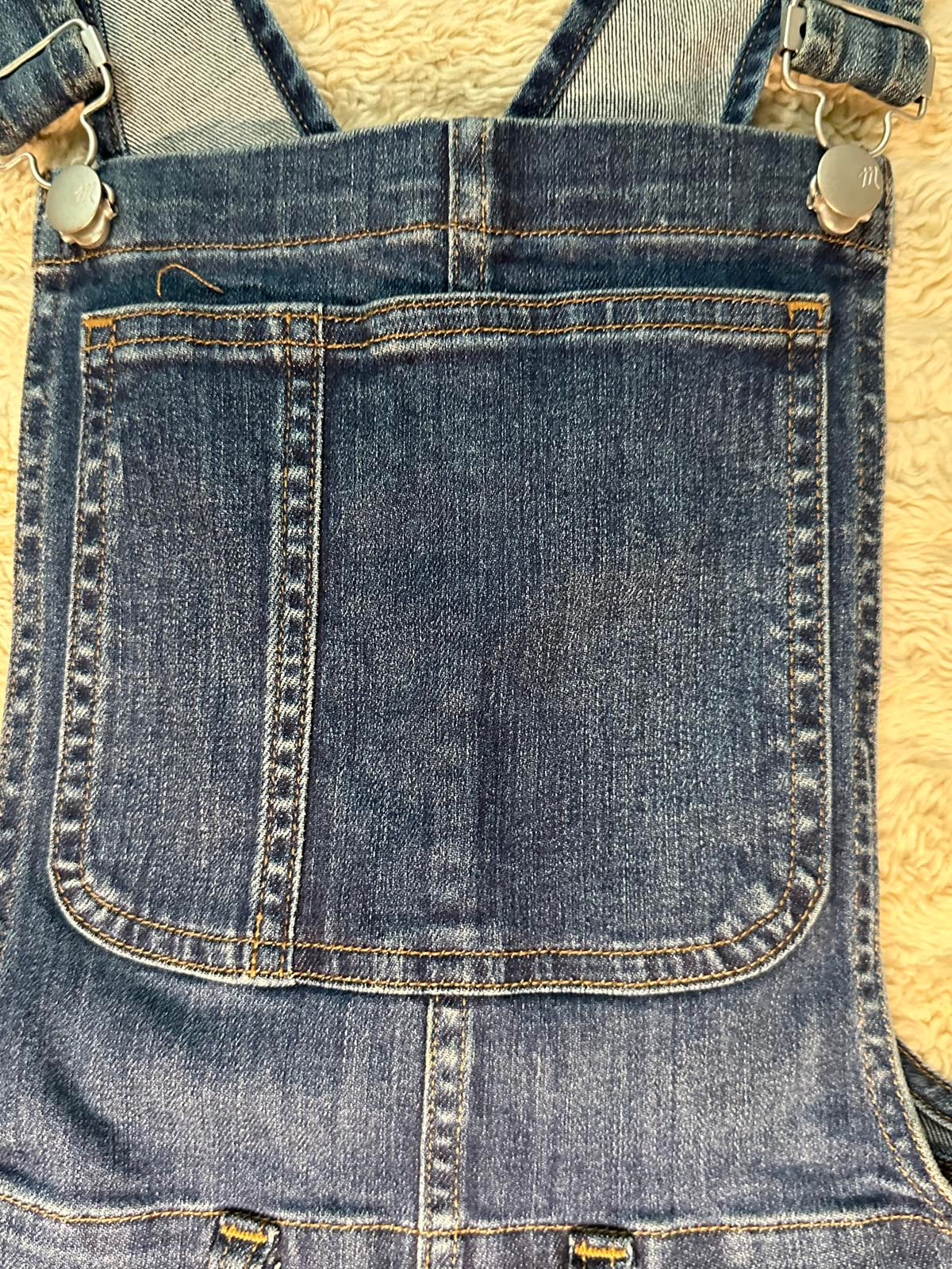 Madewell classic medium wash skinny frayed hem denim overalls Size XXS