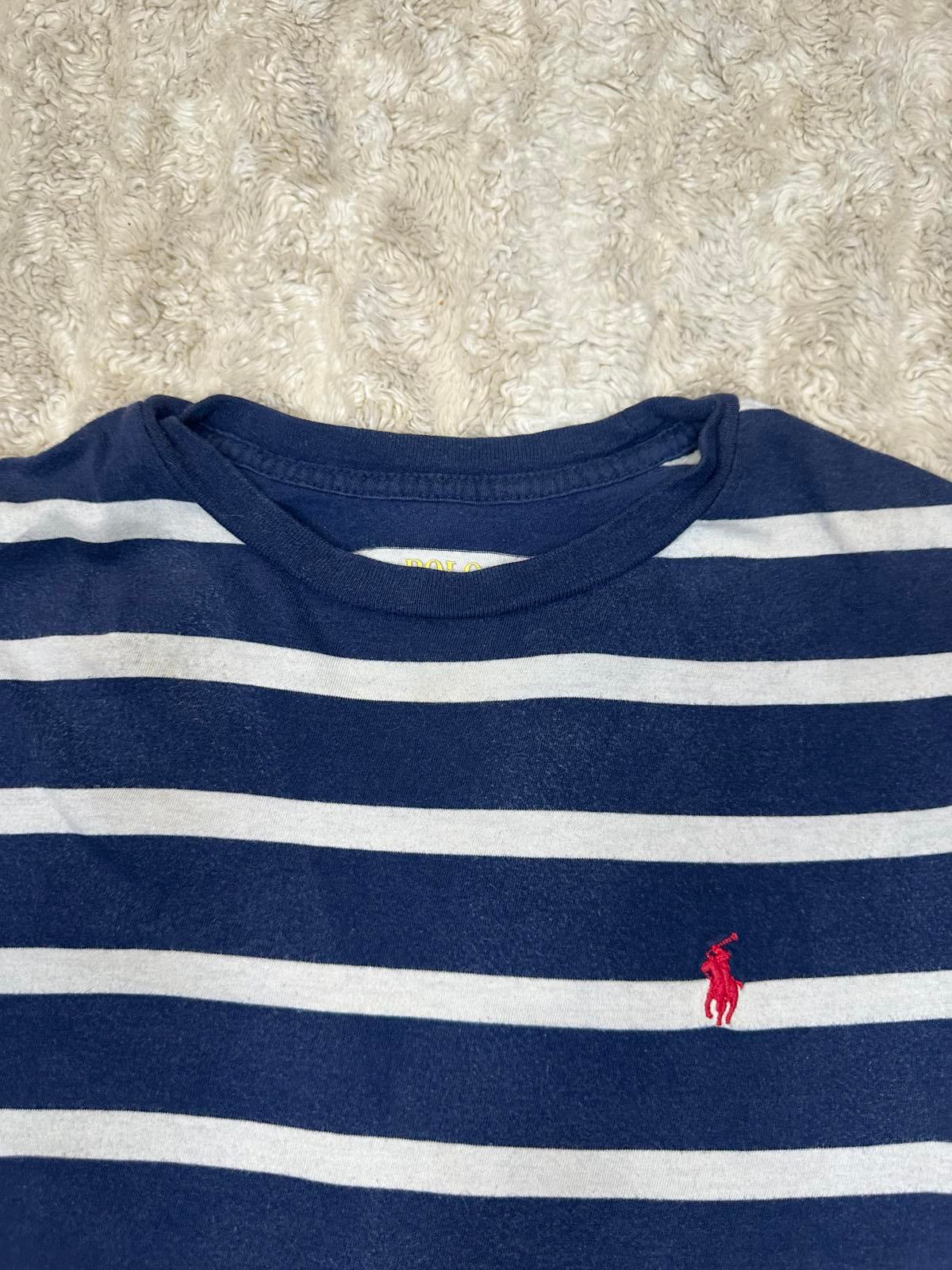 Polo Ralph Lauren classic navy/white striped short-sleeve t-shirt Size M(10-12)