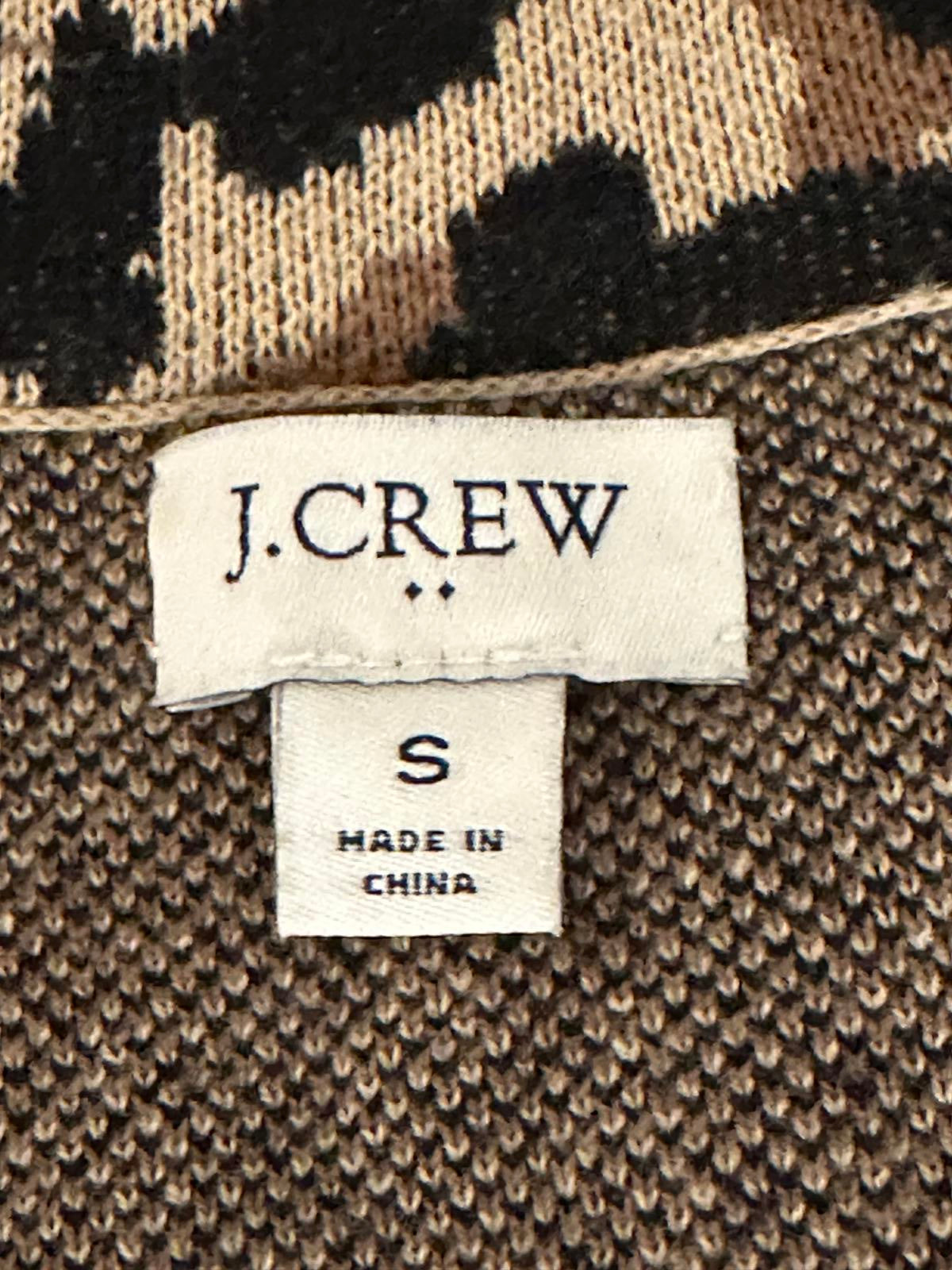 J.Crew mob wife business casual cotton leopard sweater blazer Size Small