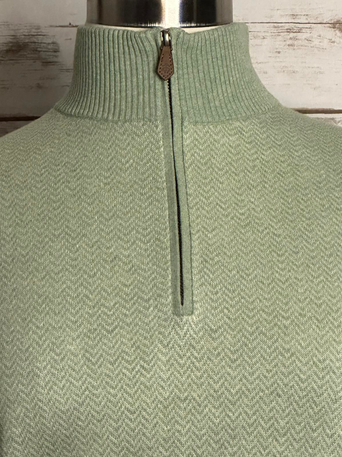 Brooks Brothers cotton/linen mock neck 1/4 zip long sleeve sweater Size Large