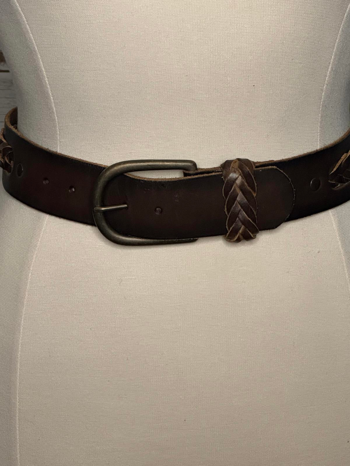 Vintage Collection weaved braided wide leather belt Size Medium