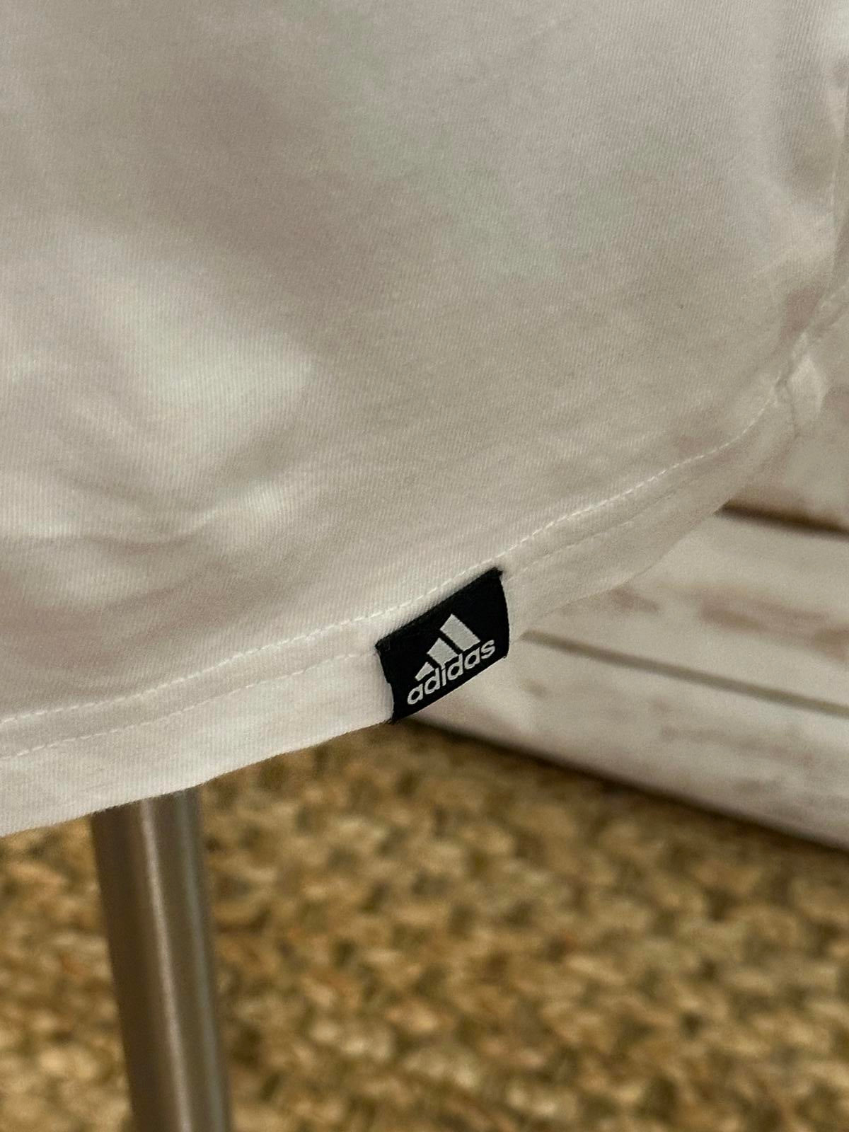 Adidas white cotton graphic print hooded long sleeve t-shirt Size L (14-16)