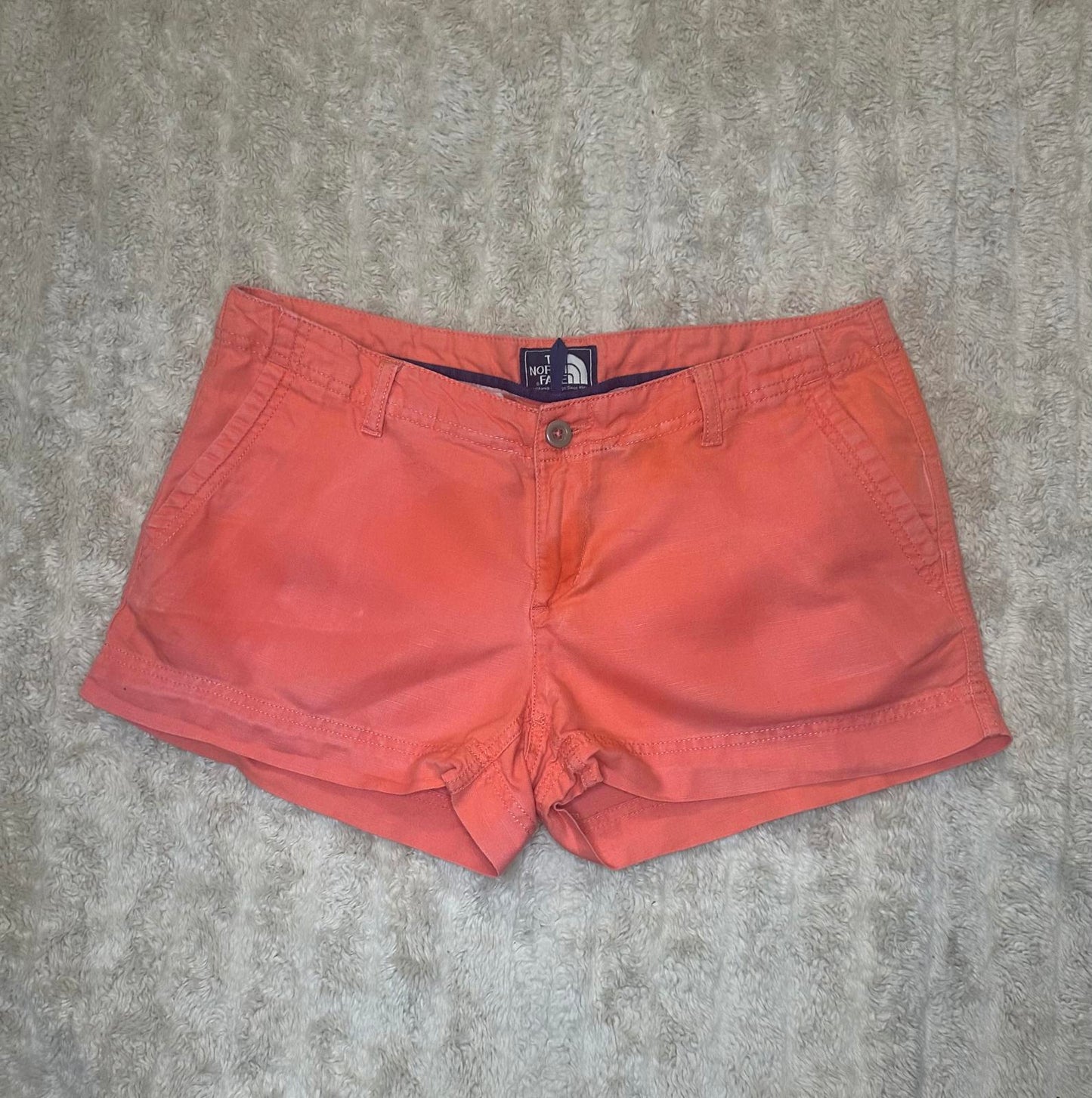 The North Face casual orange cotton/linen chino shorts Size 8