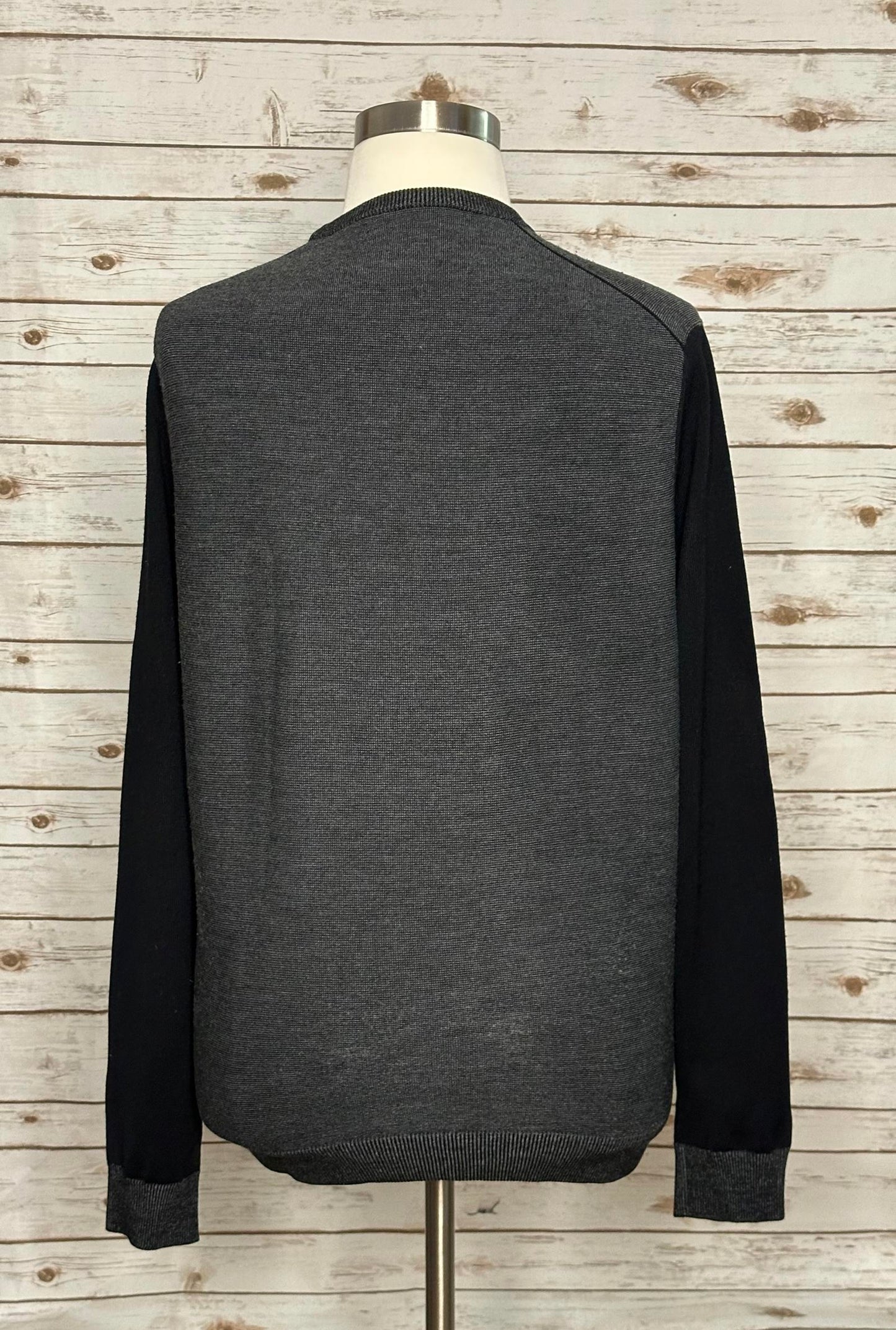 Vince 100% wool grey and black colorblock sweater Size XL