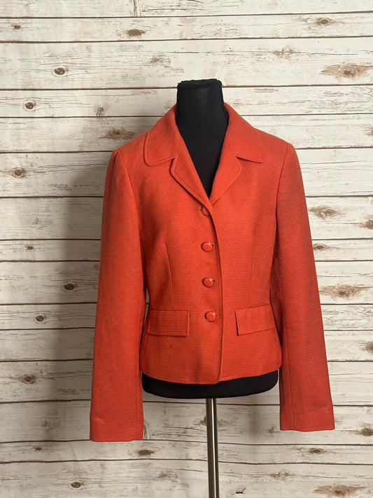 Vintage coral LOFT textured single-breasted wool blazer Size 6