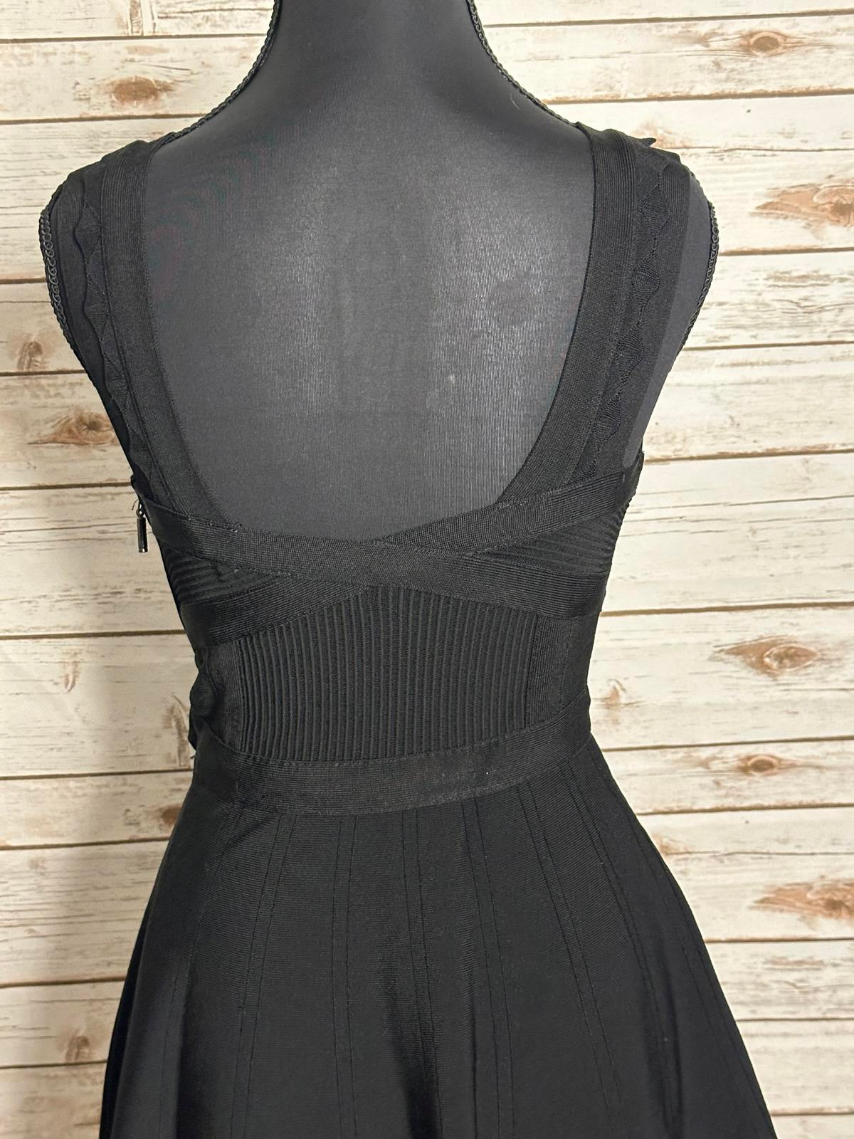 Guess Y2K whimsigoth black V-neck sleeveless bandage cocktail mini dress Size XS