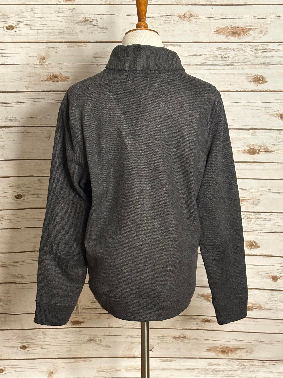 Tommy Hilfiger gray shawl collar fleece ribbed knit pullover sweater Size Medium