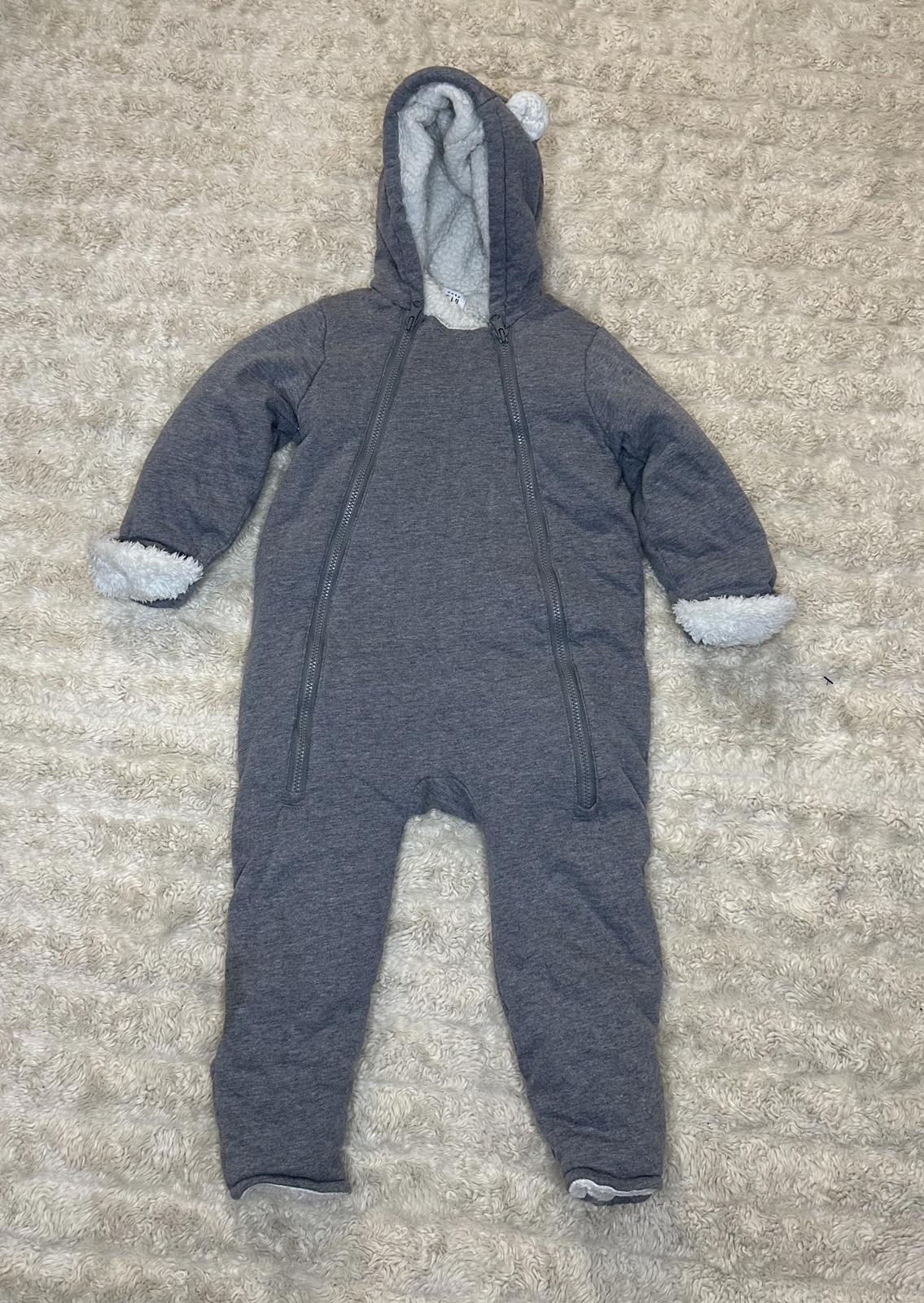 baby GAP sherpa-lined hooded dual zipped one-piece/snowsuit/bunting Size 12-18M