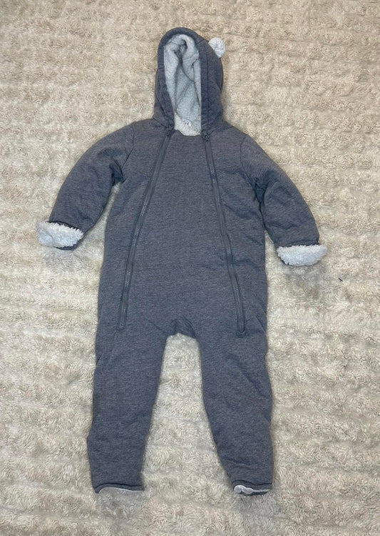 baby GAP sherpa-lined hooded dual zipped one-piece/snowsuit/bunting Size 12-18M