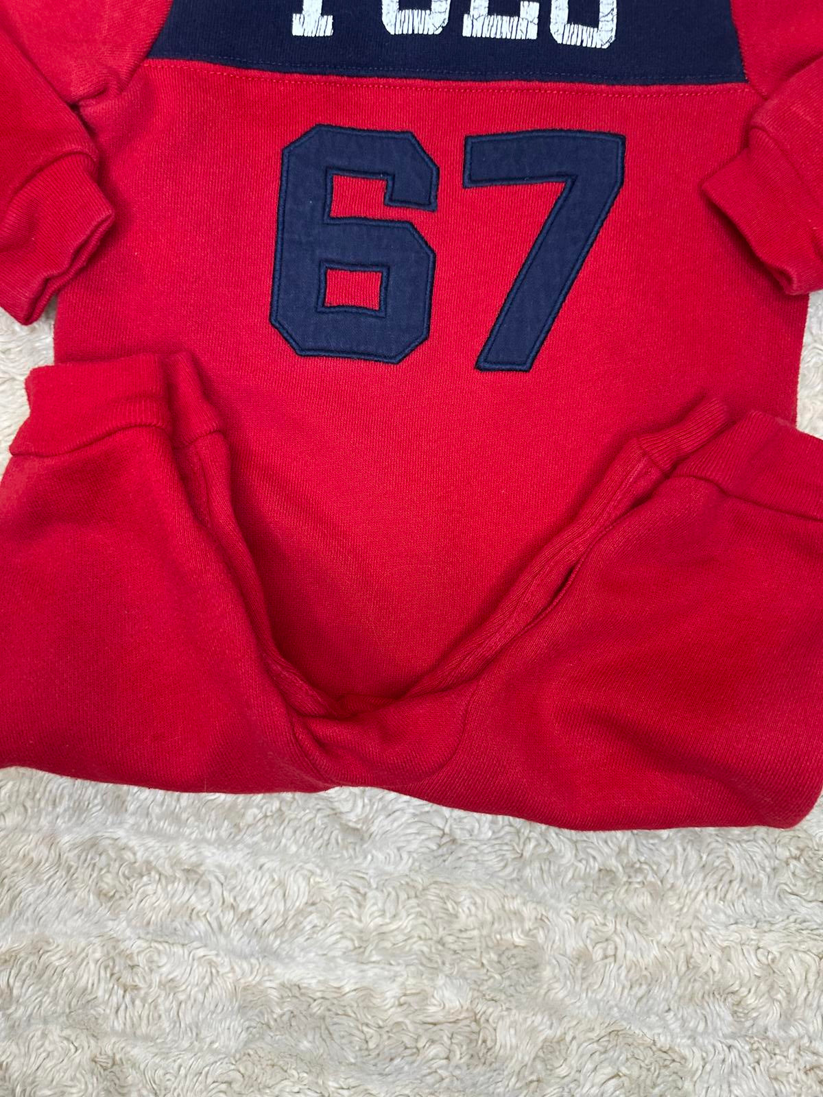 Ralph Lauren classic cotton red/navy blue colorblock one-piece Size 6M