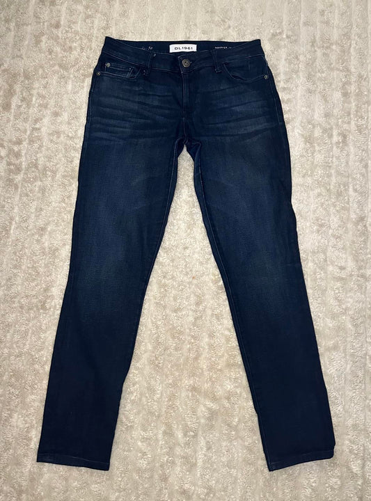 DL1961 classic dark wash Margaux Instasculpt ankle skinny jeans Size 28