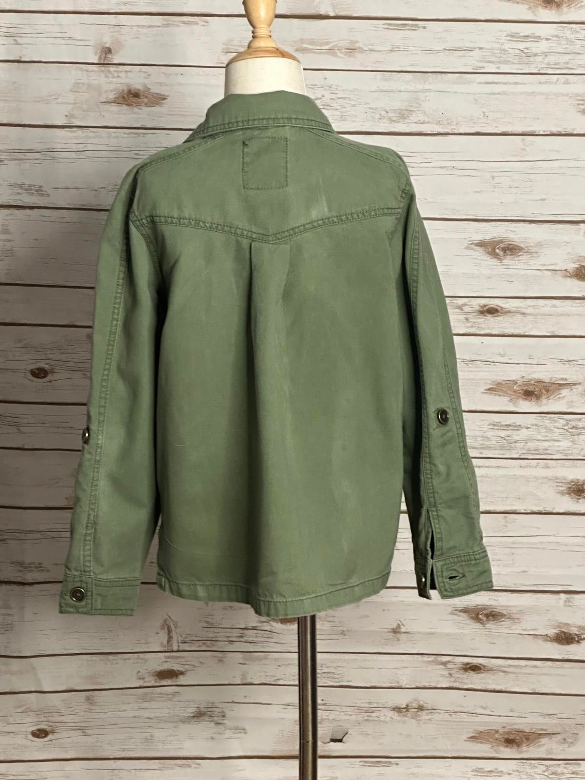 Gymboree unisex olive green Wild At Heart cotton utility jacket Size M(7-9)