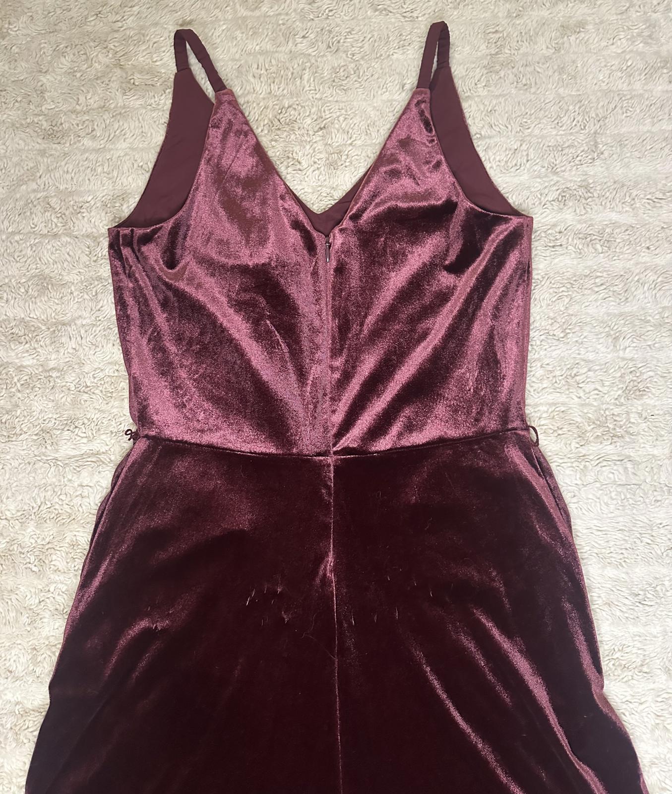 Banana Republic whimsigoth dark fairy burgundy V-neck velvet jumpsuit Size 2