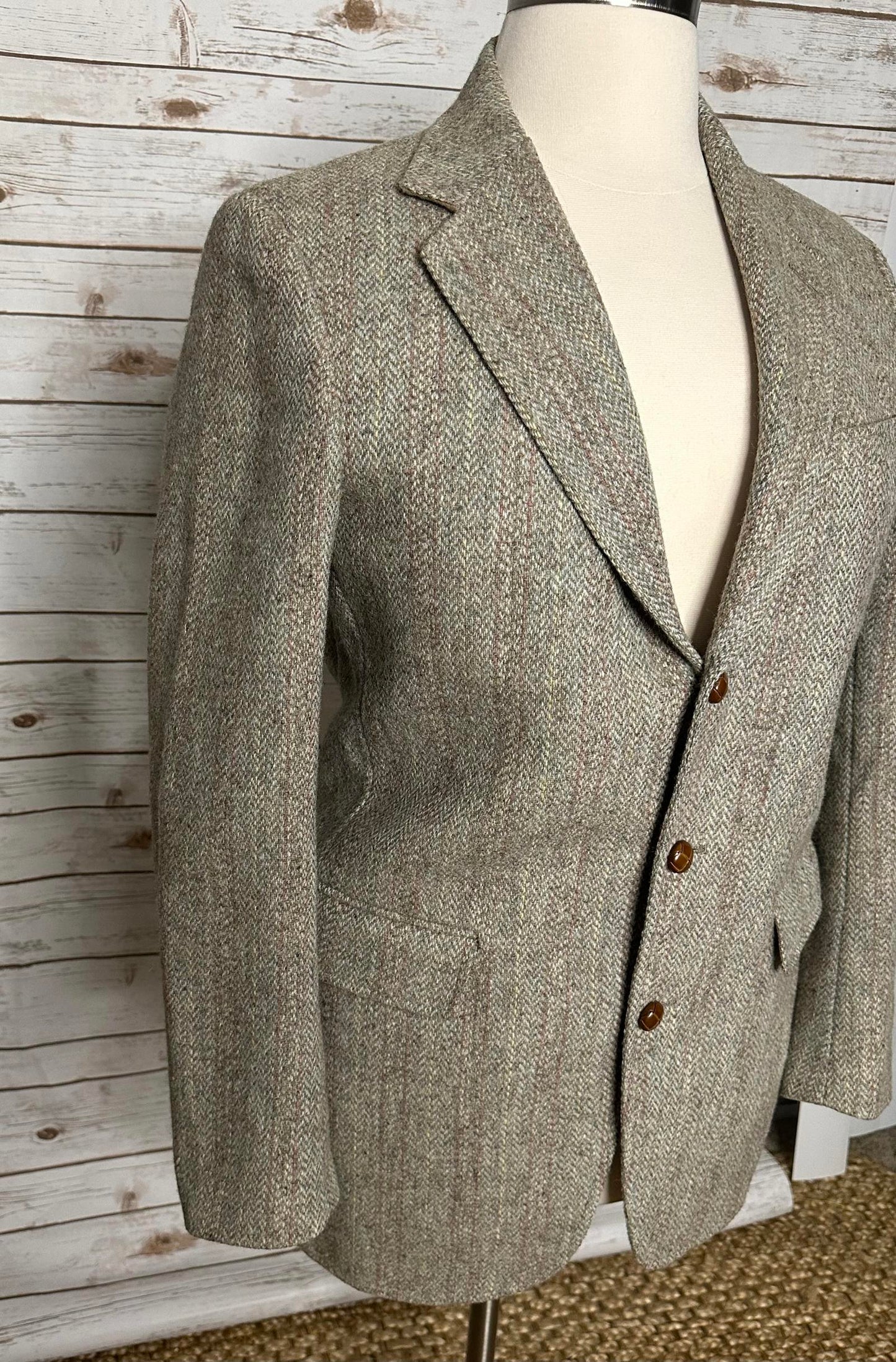 Vintage Asher Harris Tweed Union Made 100% Scottish wool blazer
