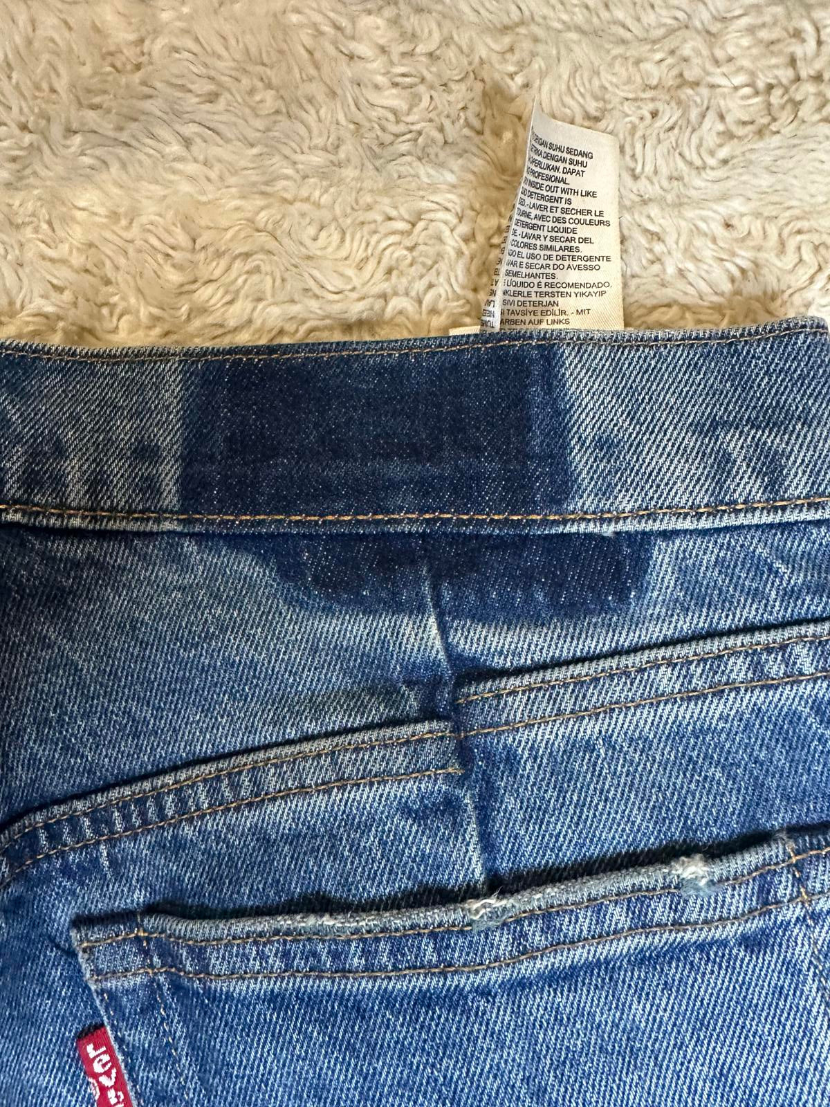 Levi's Altered upcycled stone-washed distressed 501 Skinny jeans Size 26x28