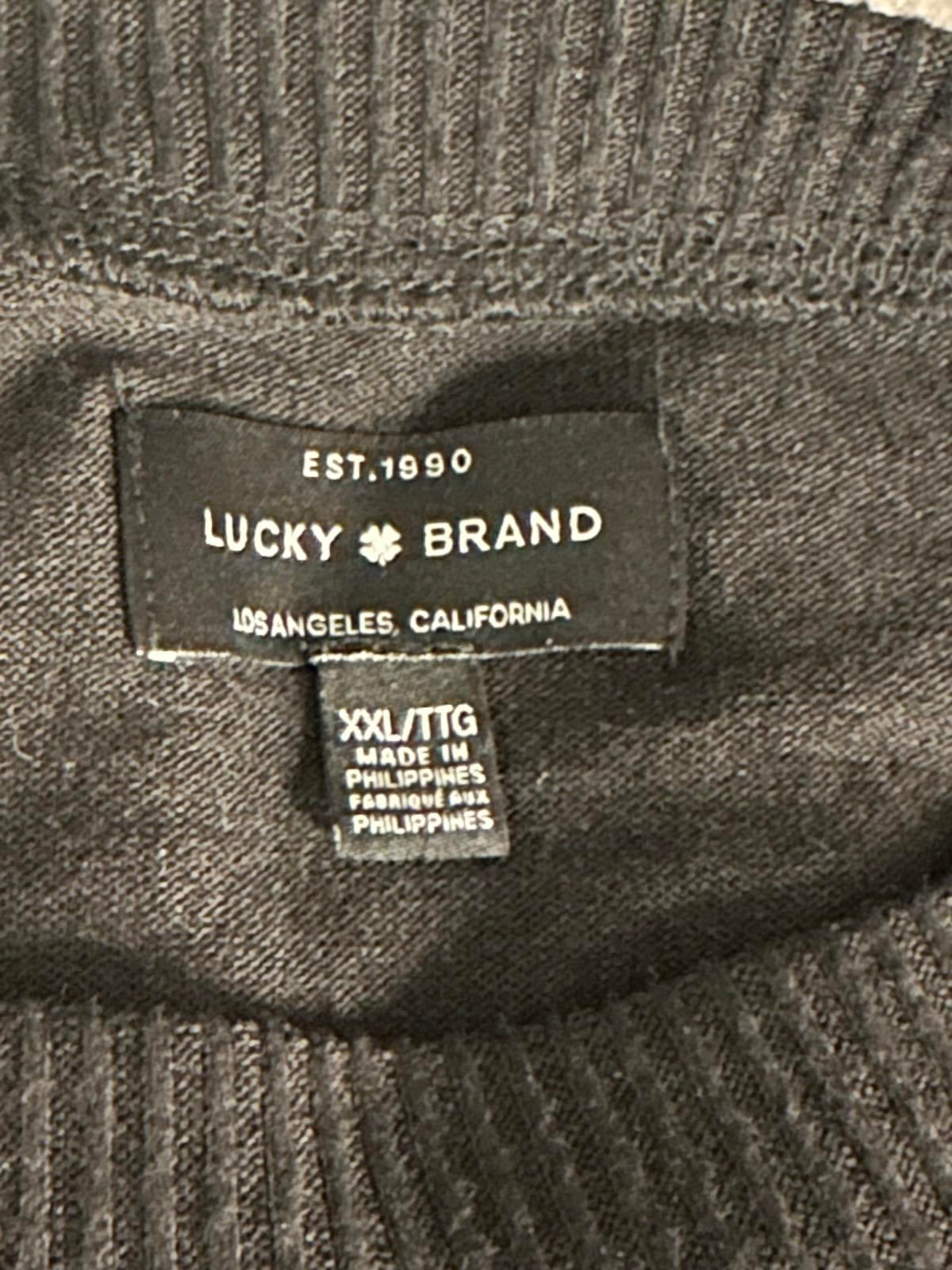 Lucky Brand black crewneck lightweight pullover sweater Size XXL