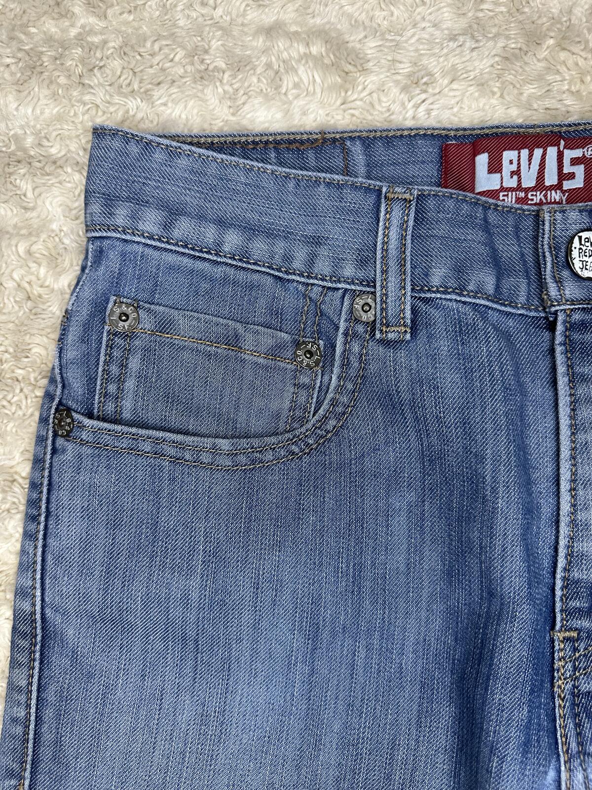 Levi's 511 Skinny light wash denim jeans Size 14Reg 27x27 vintage style unisex