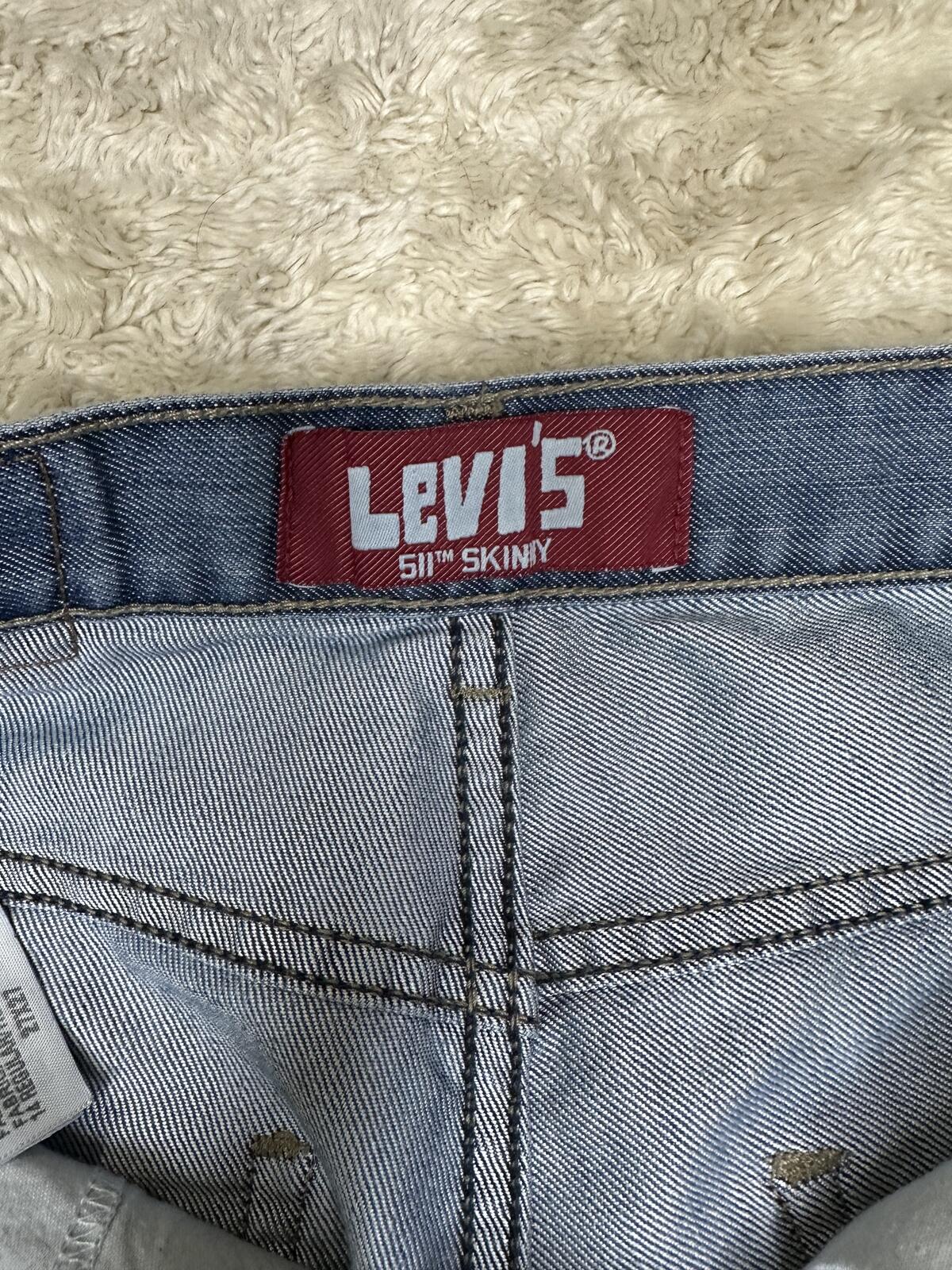 Levi's 511 Skinny light wash denim jeans Size 14Reg 27x27 vintage style unisex