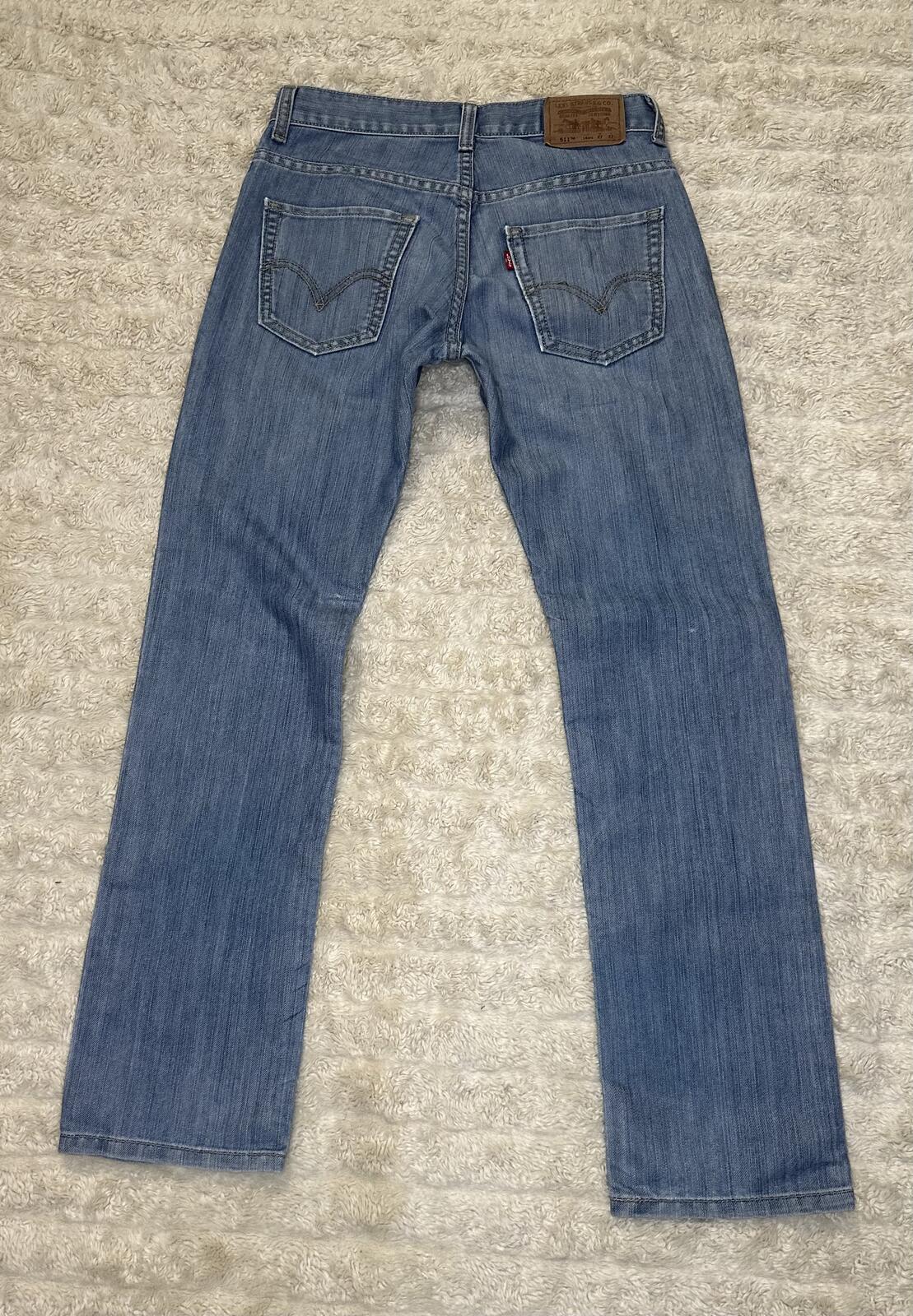 Levi's 511 Skinny light wash denim jeans Size 14Reg 27x27 vintage style unisex