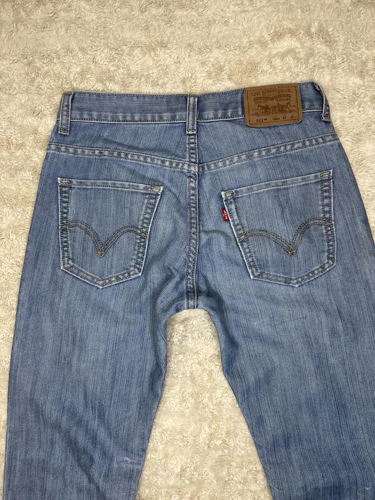 Levi's 511 Skinny light wash denim jeans Size 14Reg 27x27 vintage style unisex