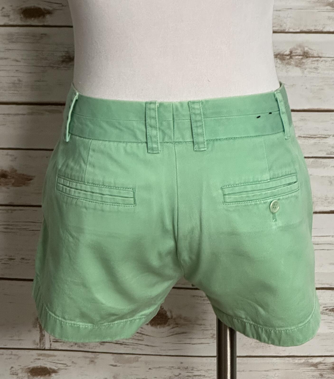 J.Crew Chino classic mint green cotton shorts Size 0 preppy coastal golfcore
