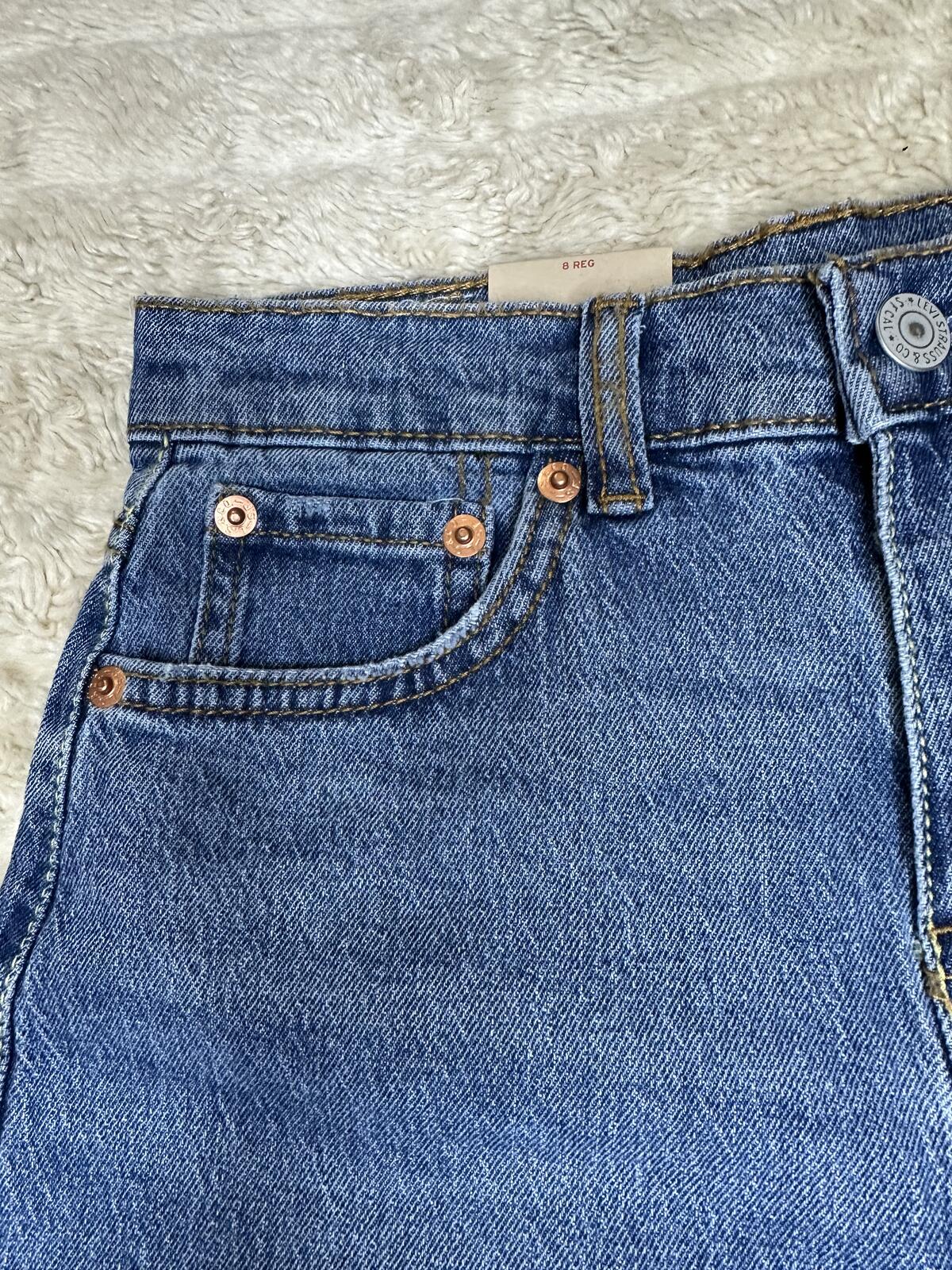 Levi's Baggy Barrel medium wash denim jeans Youth 8Reg high rise tapered leg