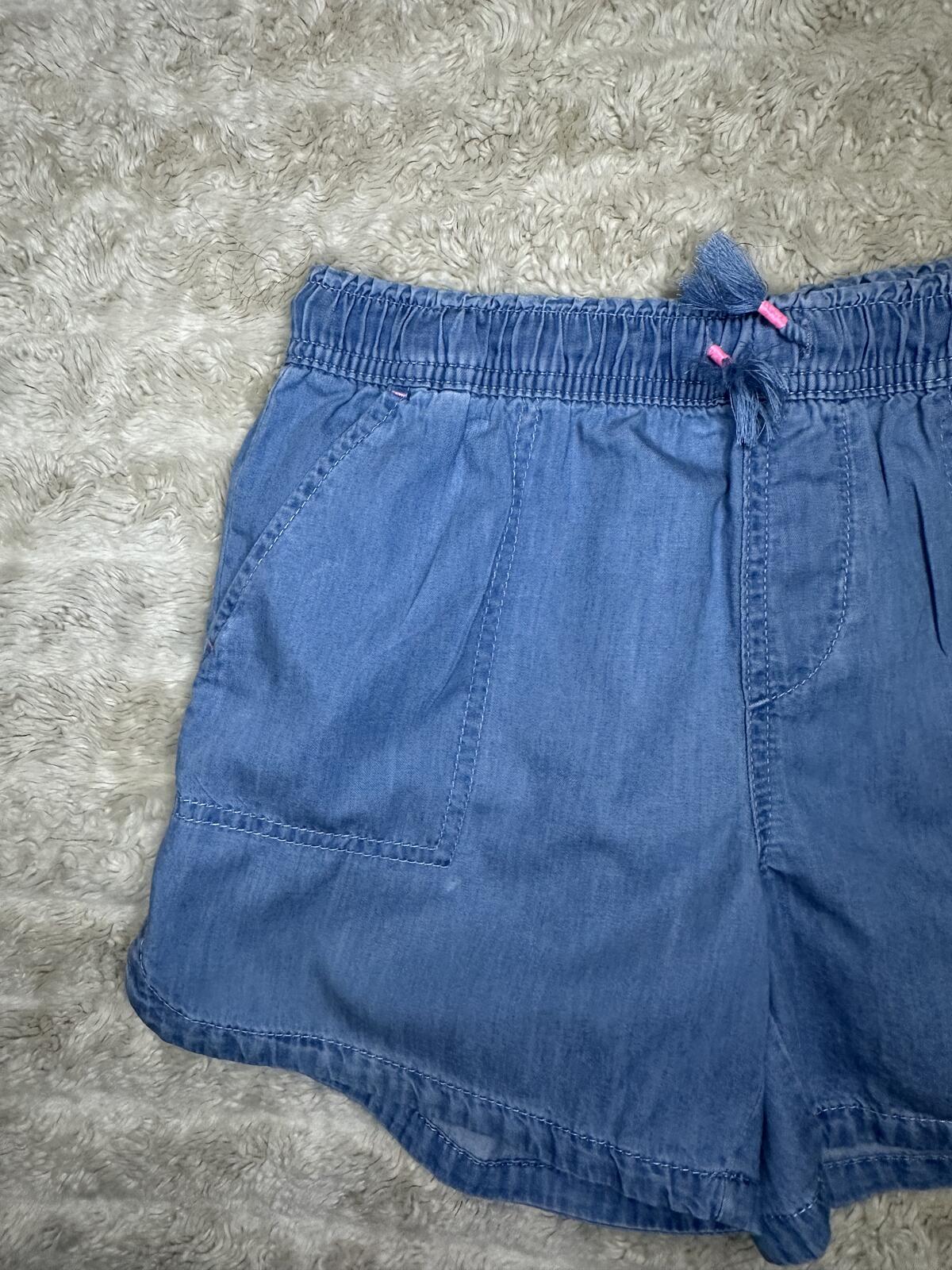 GAP Kids light wash chambray blue cotton drawstring shorts Large coastal