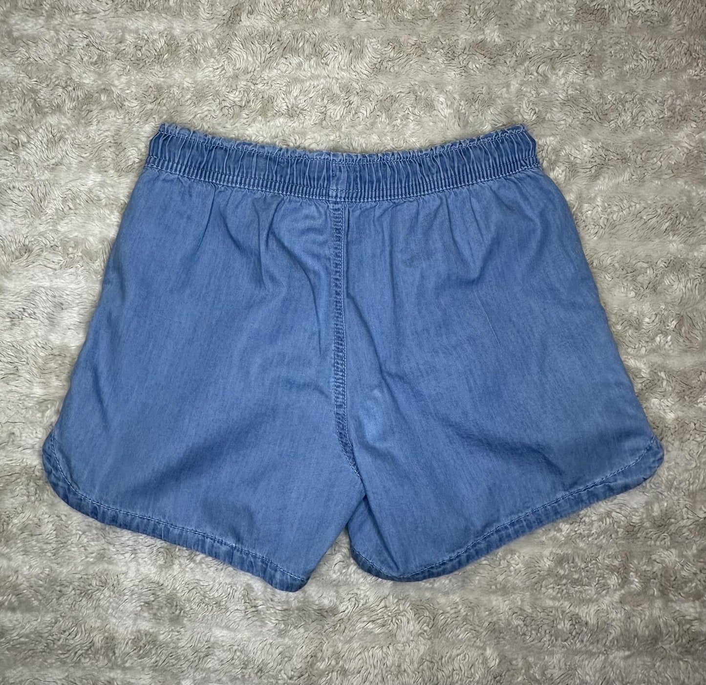 GAP Kids light wash chambray blue cotton drawstring shorts Large coastal