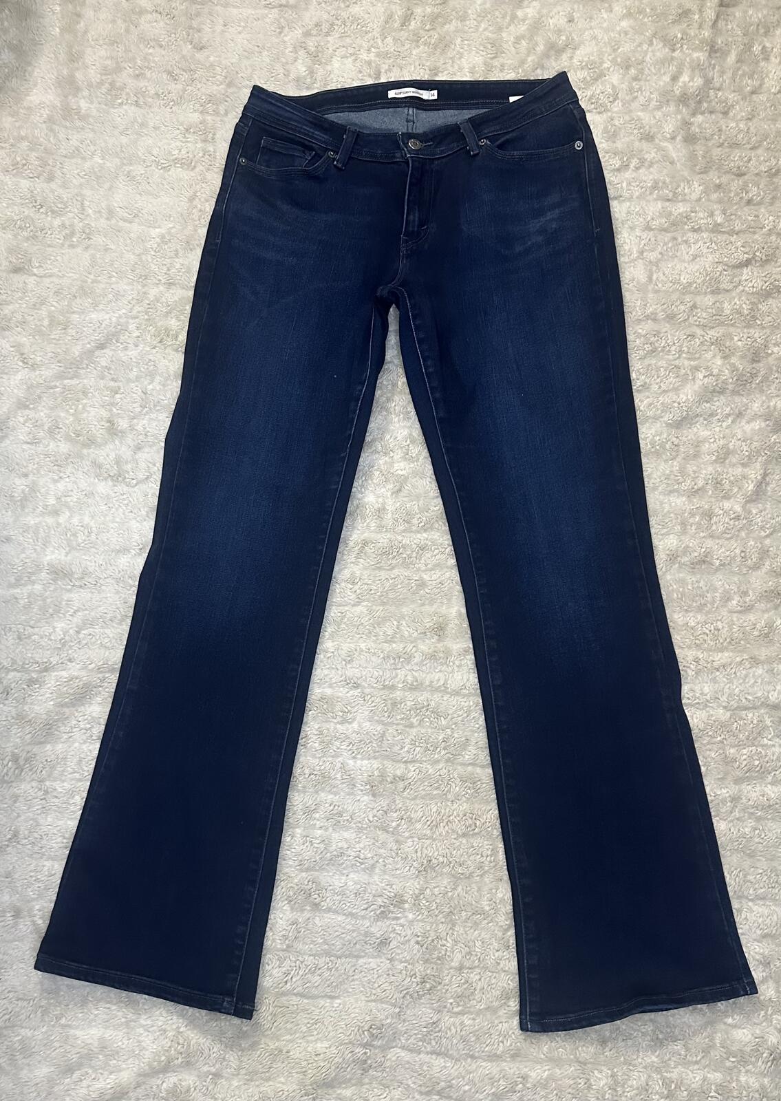 Levi's 529 Curvy Bootcut dark wash stretch denim jeans Size 14 coastal cowgirl
