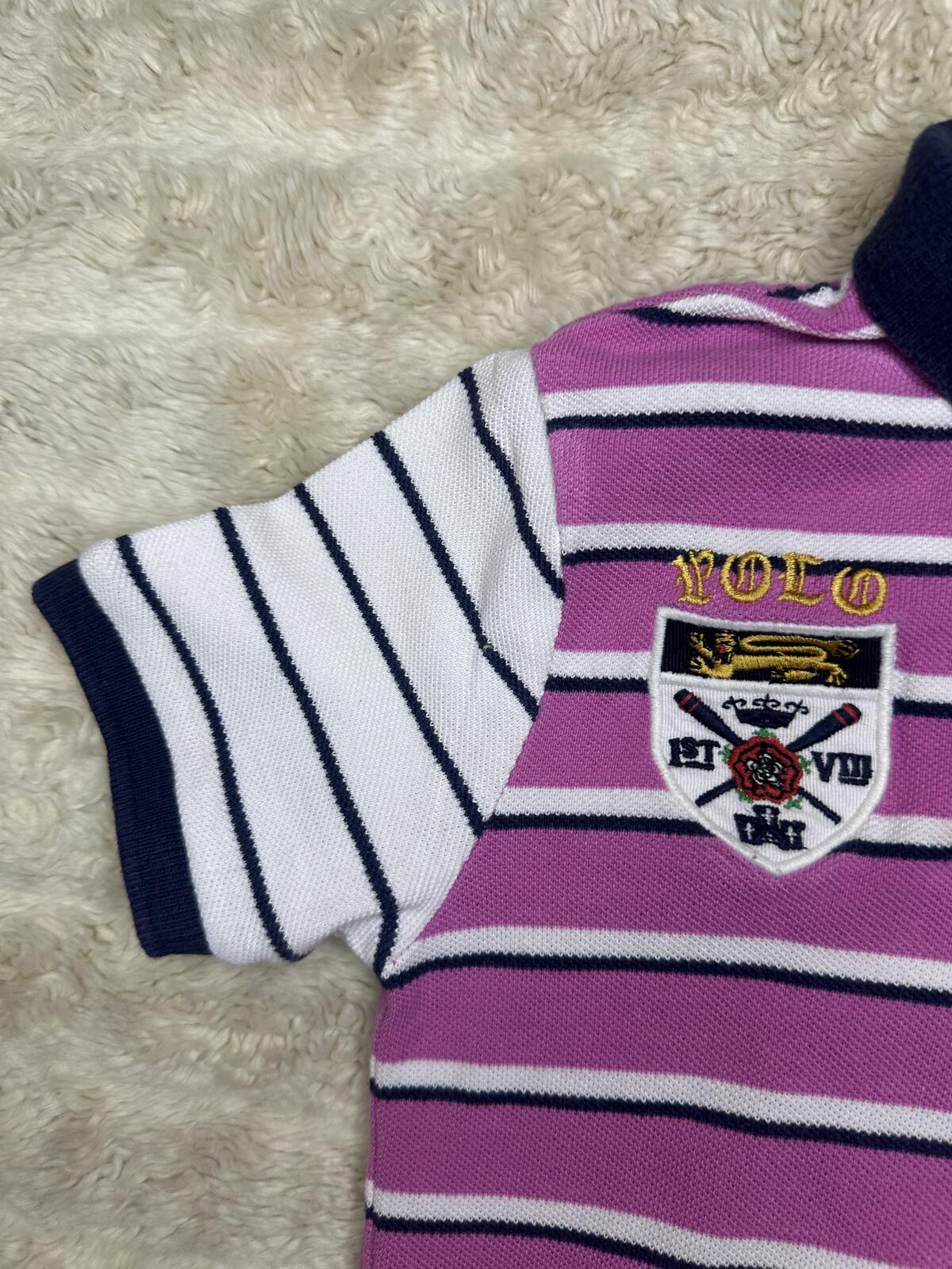 Polo Ralph Lauren Big Pony pink navy white striped polo shirt Size 4/4T preppy
