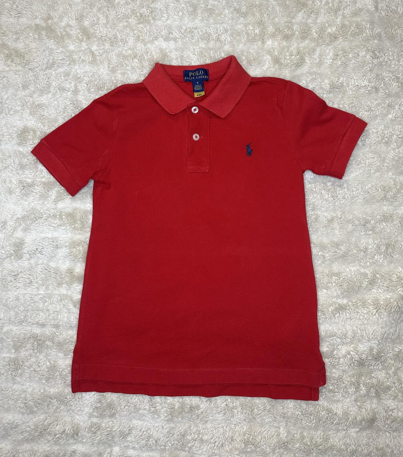 Polo Ralph Lauren red short sleeve polo shirt Size 5 classic preppy