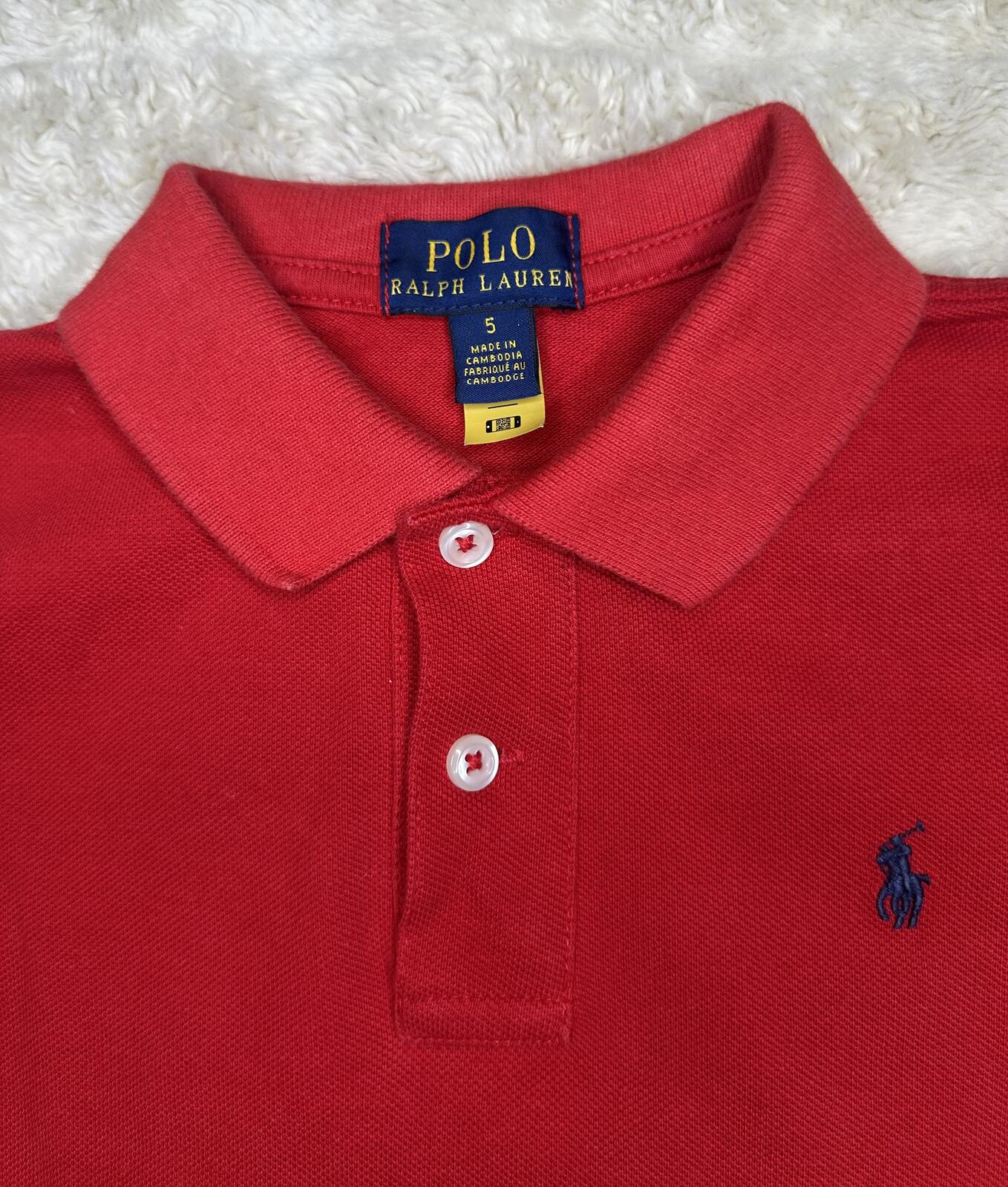 Polo Ralph Lauren red short sleeve polo shirt Size 5 classic preppy