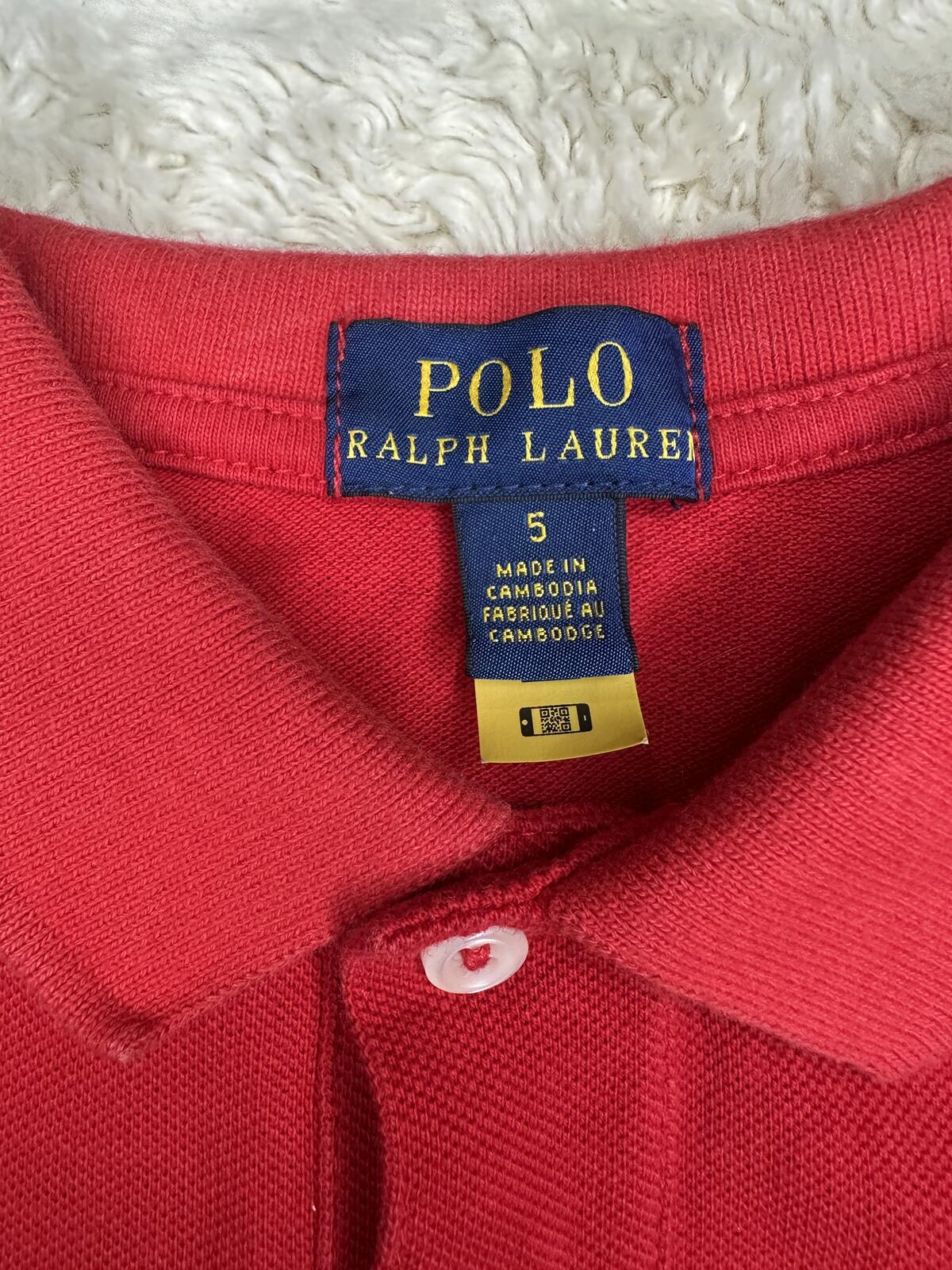 Polo Ralph Lauren red short sleeve polo shirt Size 5 classic preppy