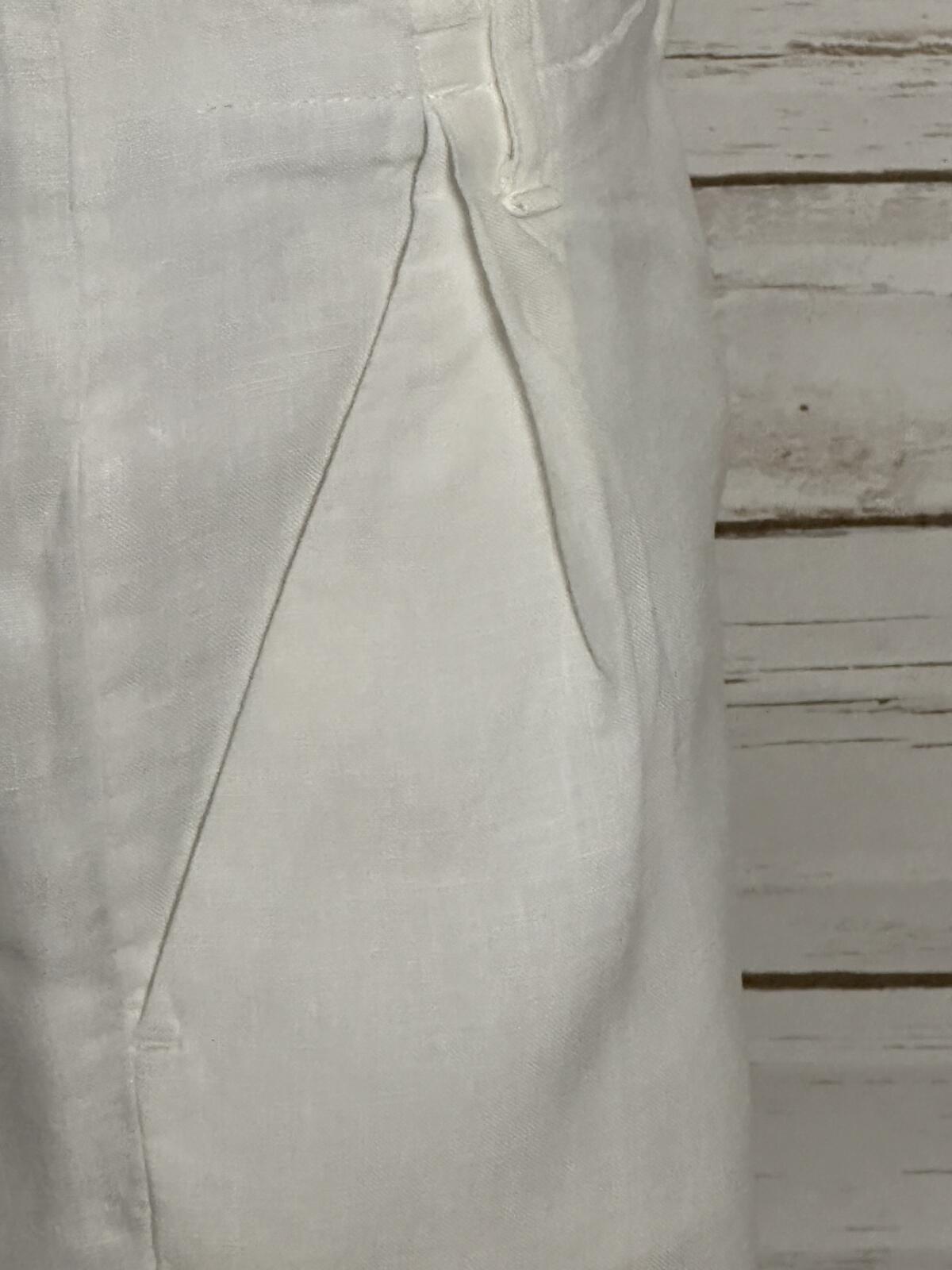 Ann Taylor LOFT white 100% linen tailored shorts Size 2 classic preppy coastal