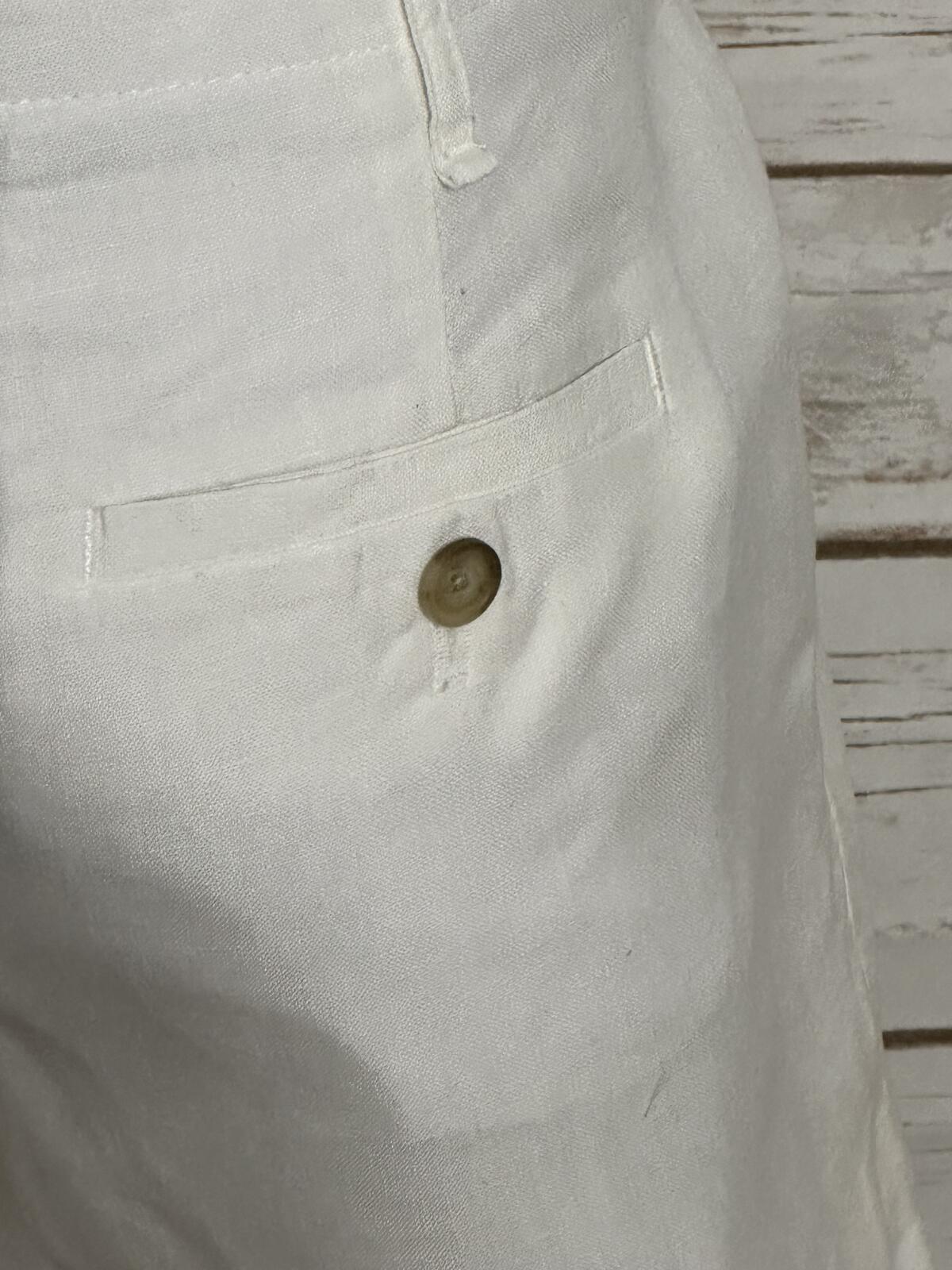 Ann Taylor LOFT white 100% linen tailored shorts Size 2 classic preppy coastal