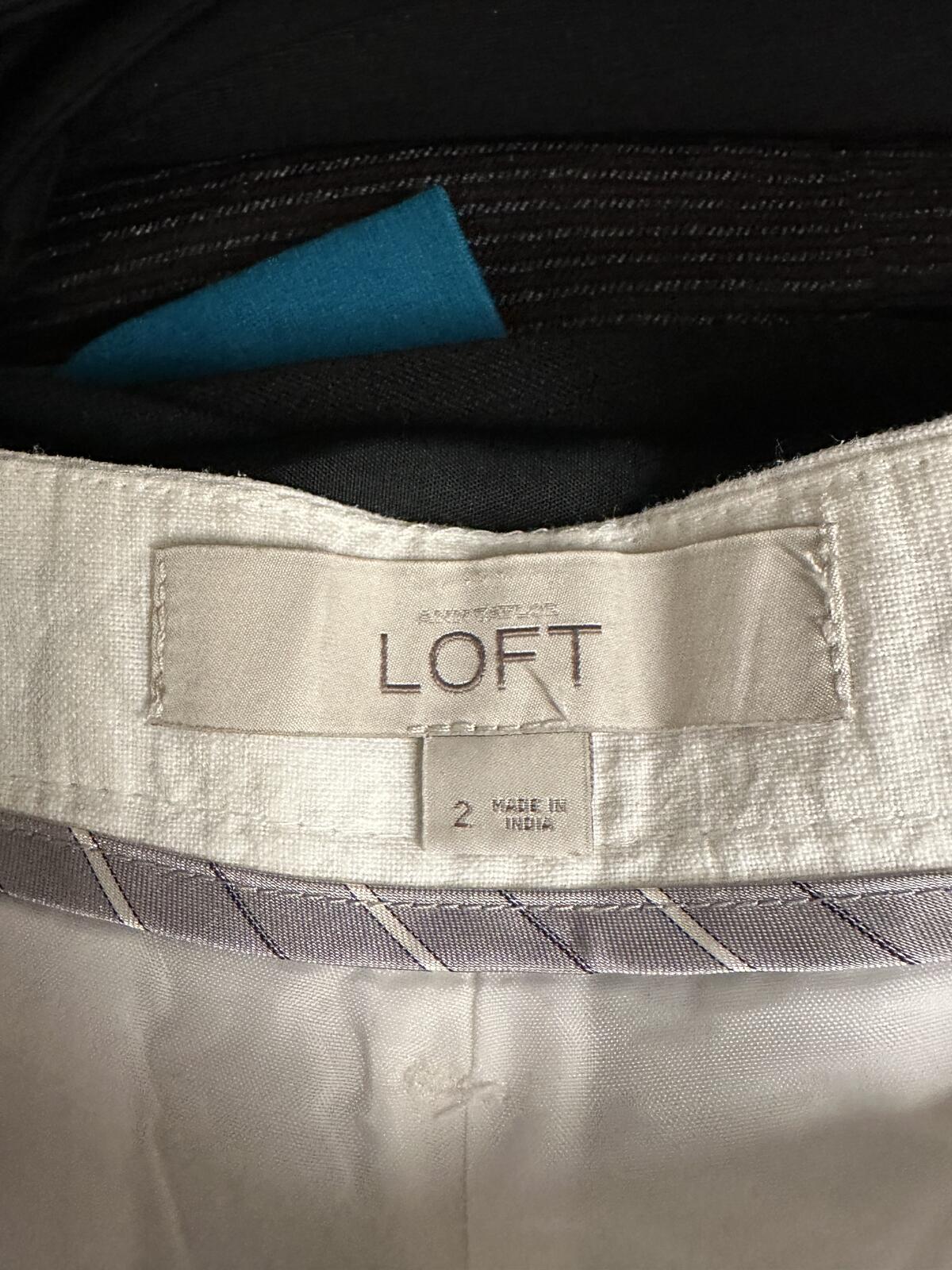 Ann Taylor LOFT white 100% linen tailored shorts Size 2 classic preppy coastal