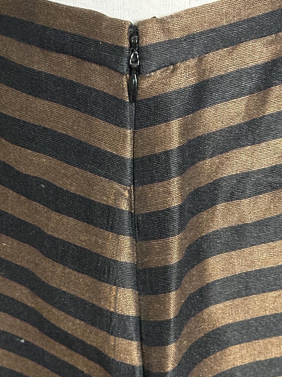 Madewell bronze black linen silk A-line pleated skirt Size 4 classic preppy twee