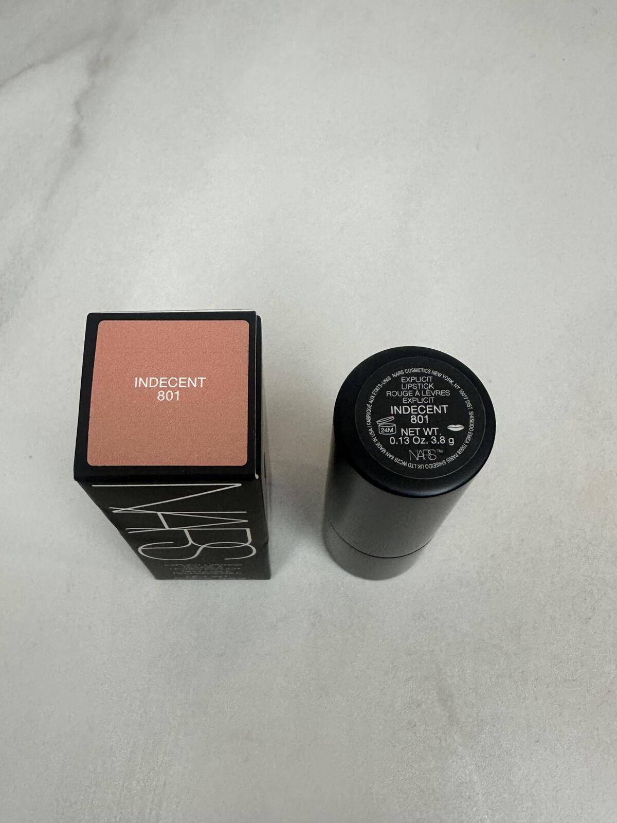NARS Explict Lipstick Indecent 801 (Warm Beige) satin finish refillable 0.13 oz