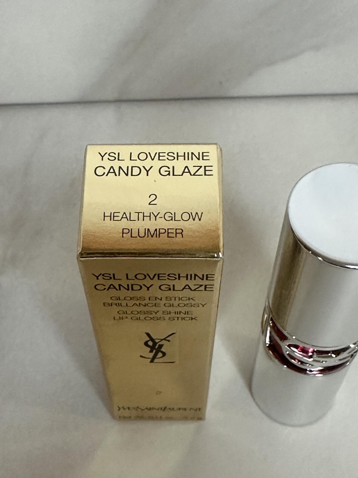 YSL Loveshine Candy Glaze glossy shine lip gloss stick 2 Healthy Glow Plumper